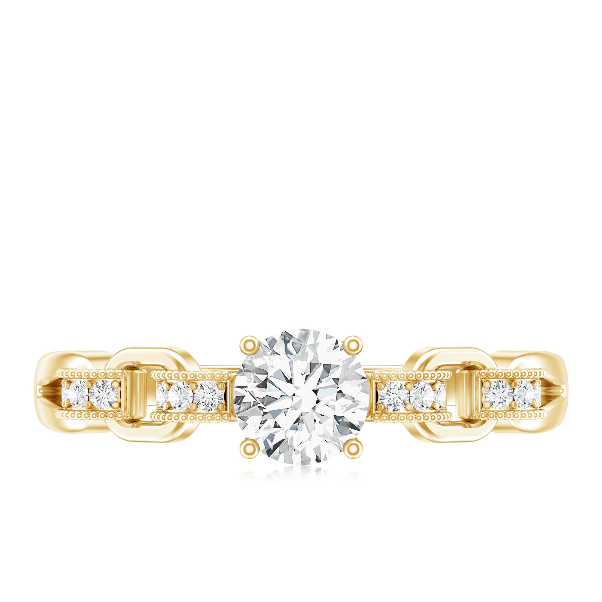 Certified 5 MM Lab Grown Diamond Promise Ring For Her Lab - ( EF-VS ) - Rosec Jewels