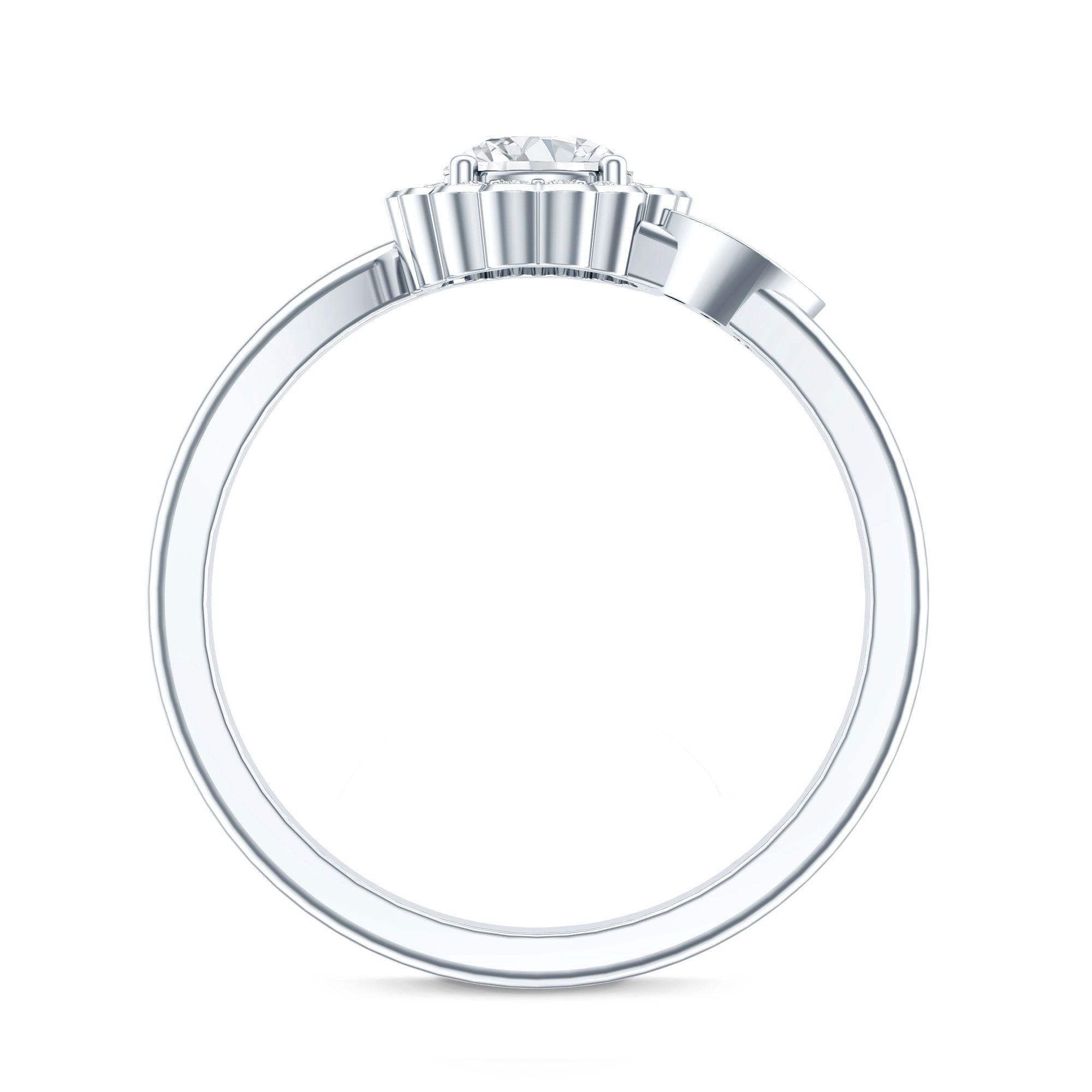 Certified 5 MM Lab Grown Diamond Floral Engagement Ring Lab - ( EF-VS ) - Rosec Jewels