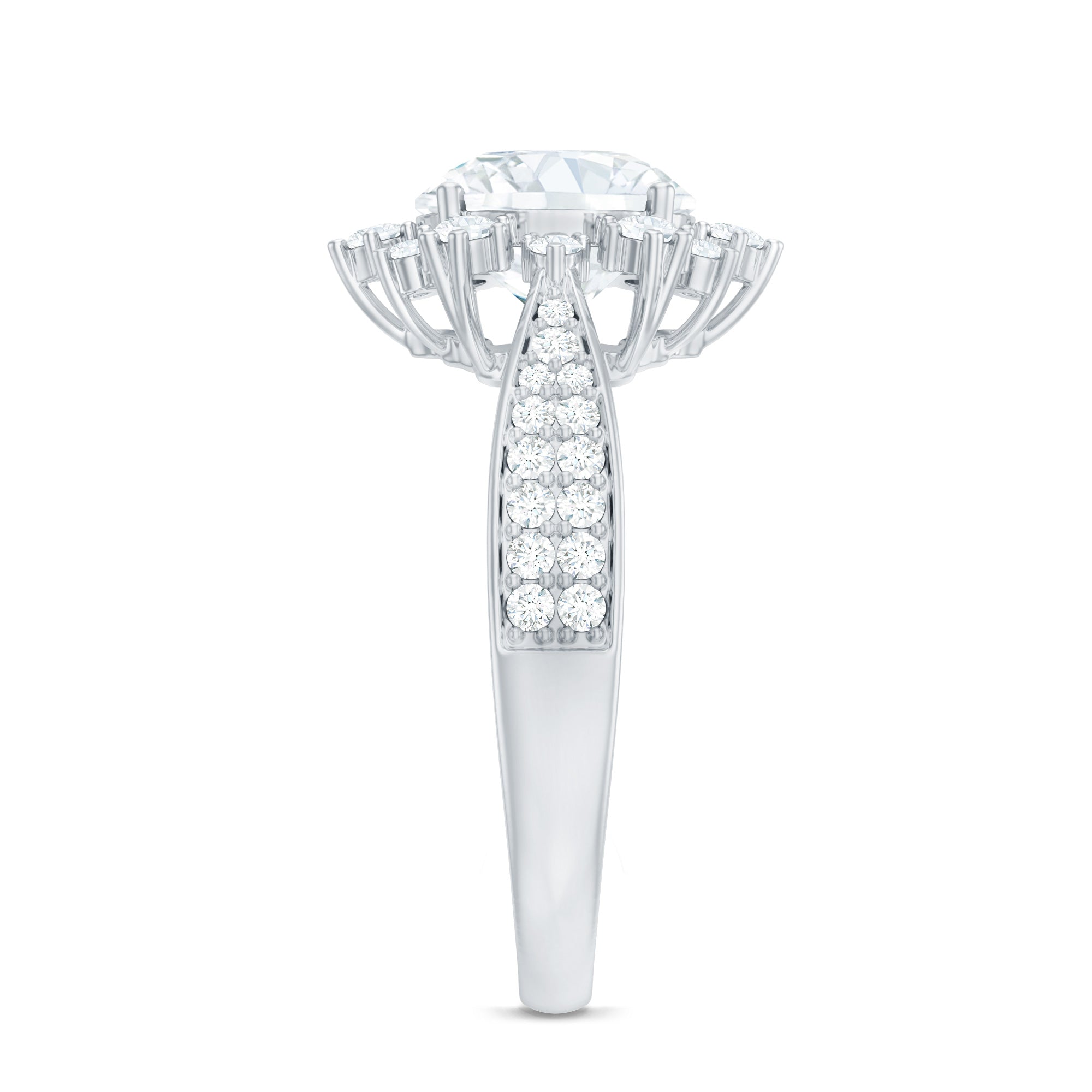 2 Carat Lab Grown Diamond Non Traditional Engagement Ring with IGI Certificate Lab - ( E-VS1 ) - Rosec Jewels