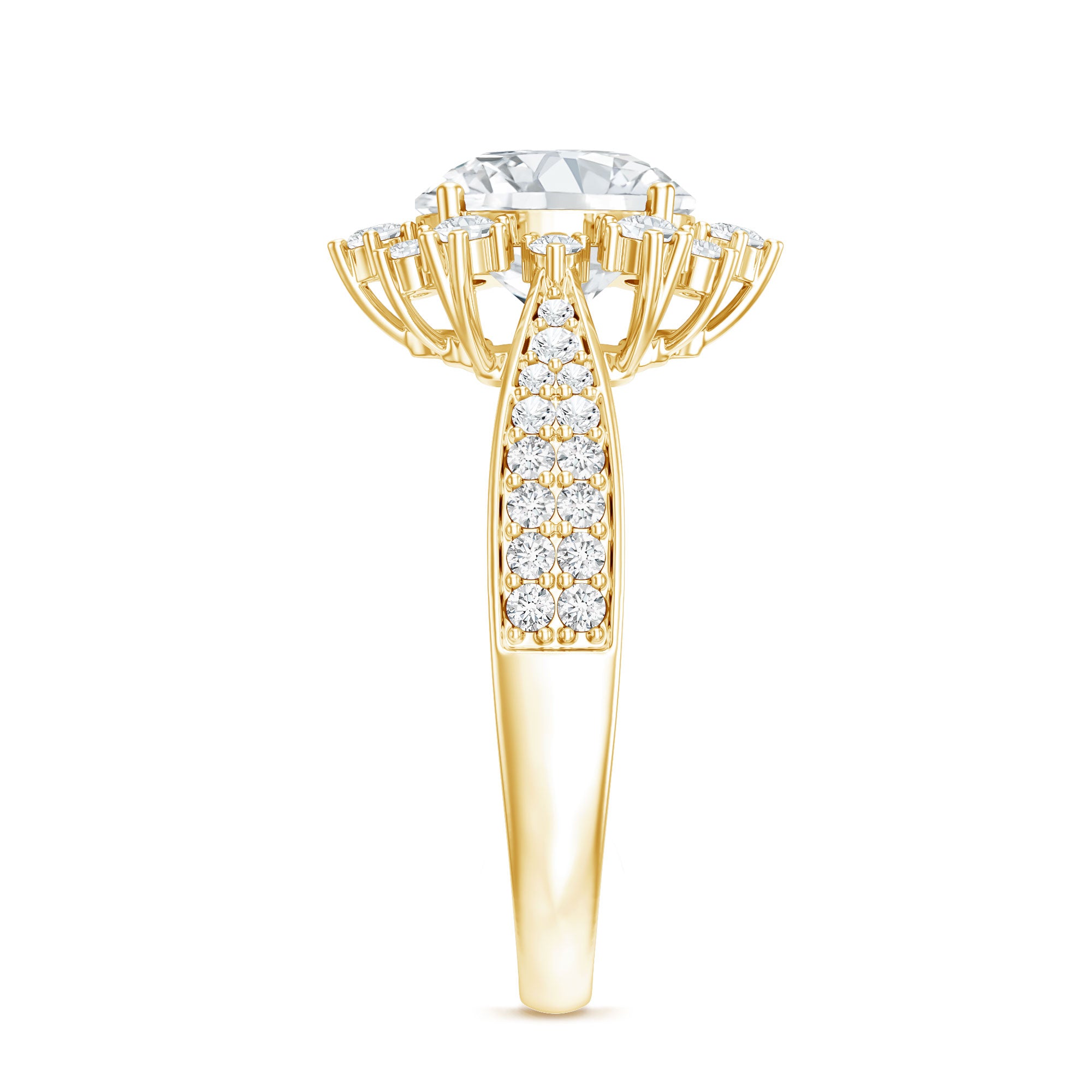 Certified 2 Carat Lab Grown Diamond Non Traditional Engagement Ring Lab - ( EF-VS ) - Rosec Jewels