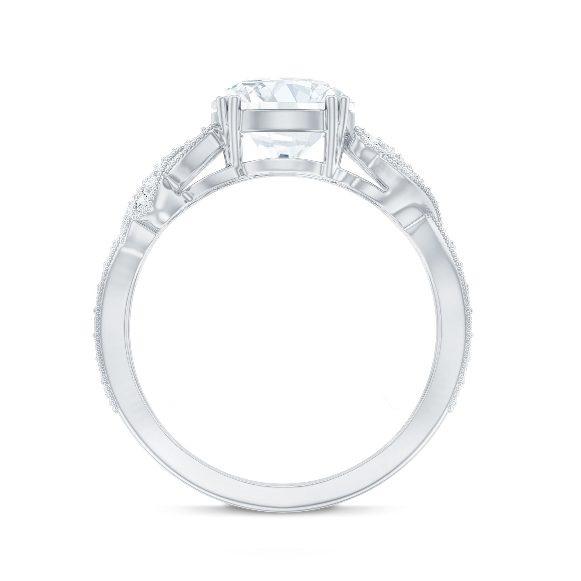 Rosec Jewels-8 MM Solitaire Lab Grown Diamond Non Traditional Engagement Ring
