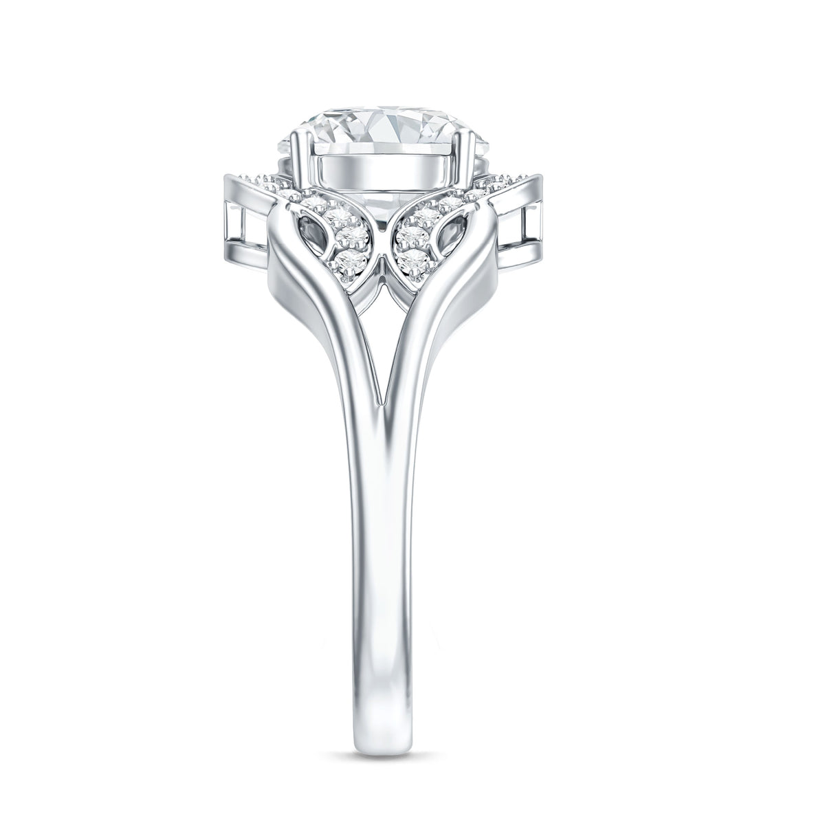 2 Carat Lab Grown Diamond Art Deco Engagement Ring Lab - ( EF-VS ) - Rosec Jewels