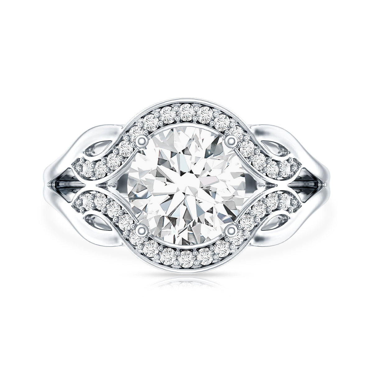 2 Carat Lab Grown Diamond Art Deco Engagement Ring Lab - ( EF-VS ) - Rosec Jewels