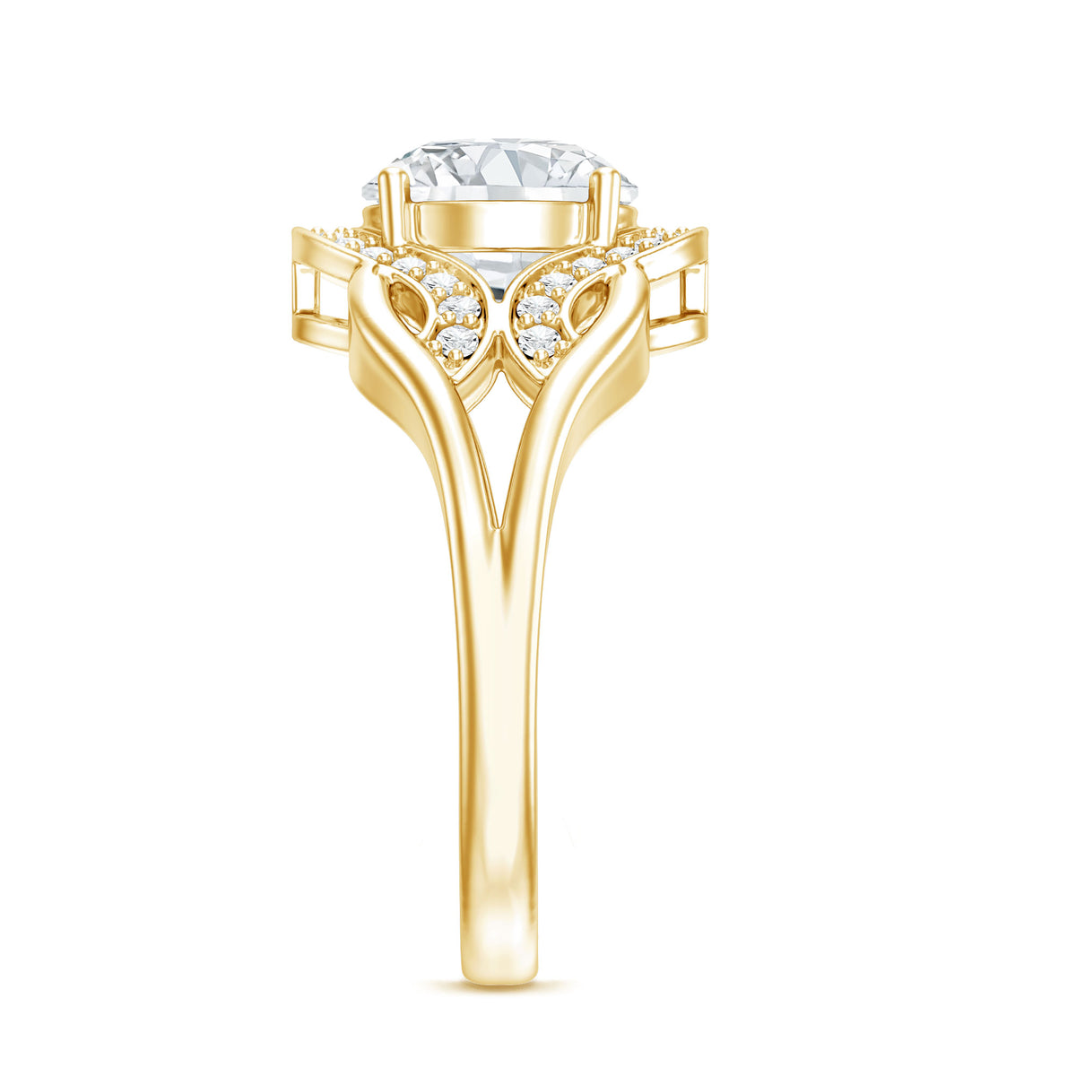 2 Carat Lab Grown Diamond Art Deco Engagement Ring Lab - ( EF-VS ) - Rosec Jewels