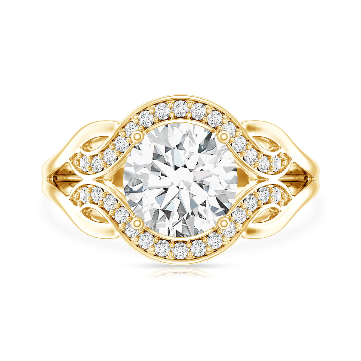 2 Carat Lab Grown Diamond Art Deco Engagement Ring Lab - ( EF-VS ) - Rosec Jewels