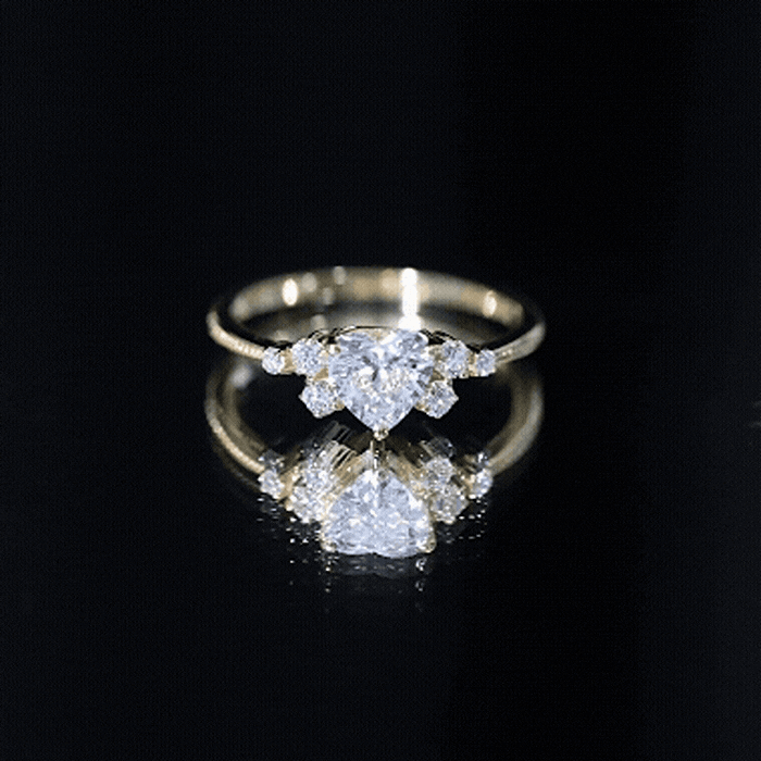Lab Grown Diamond 6 MM Heart Shaped Engagement Ring Lab - ( EF-VS ) - Rosec Jewels