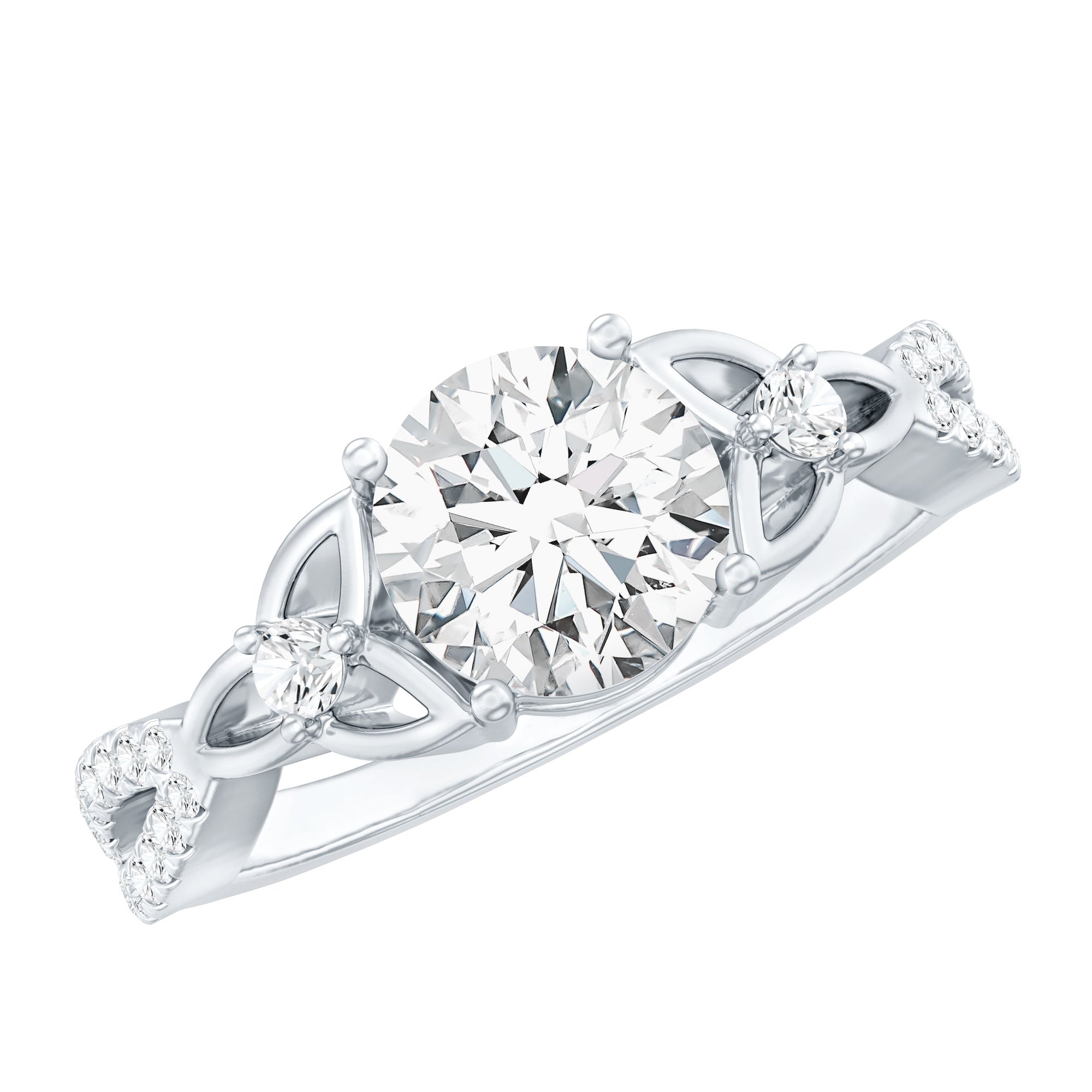 2 Carat Lab Grown Diamond Twisted Vine Engagement Ring Lab - ( EF-VS ) - Rosec Jewels