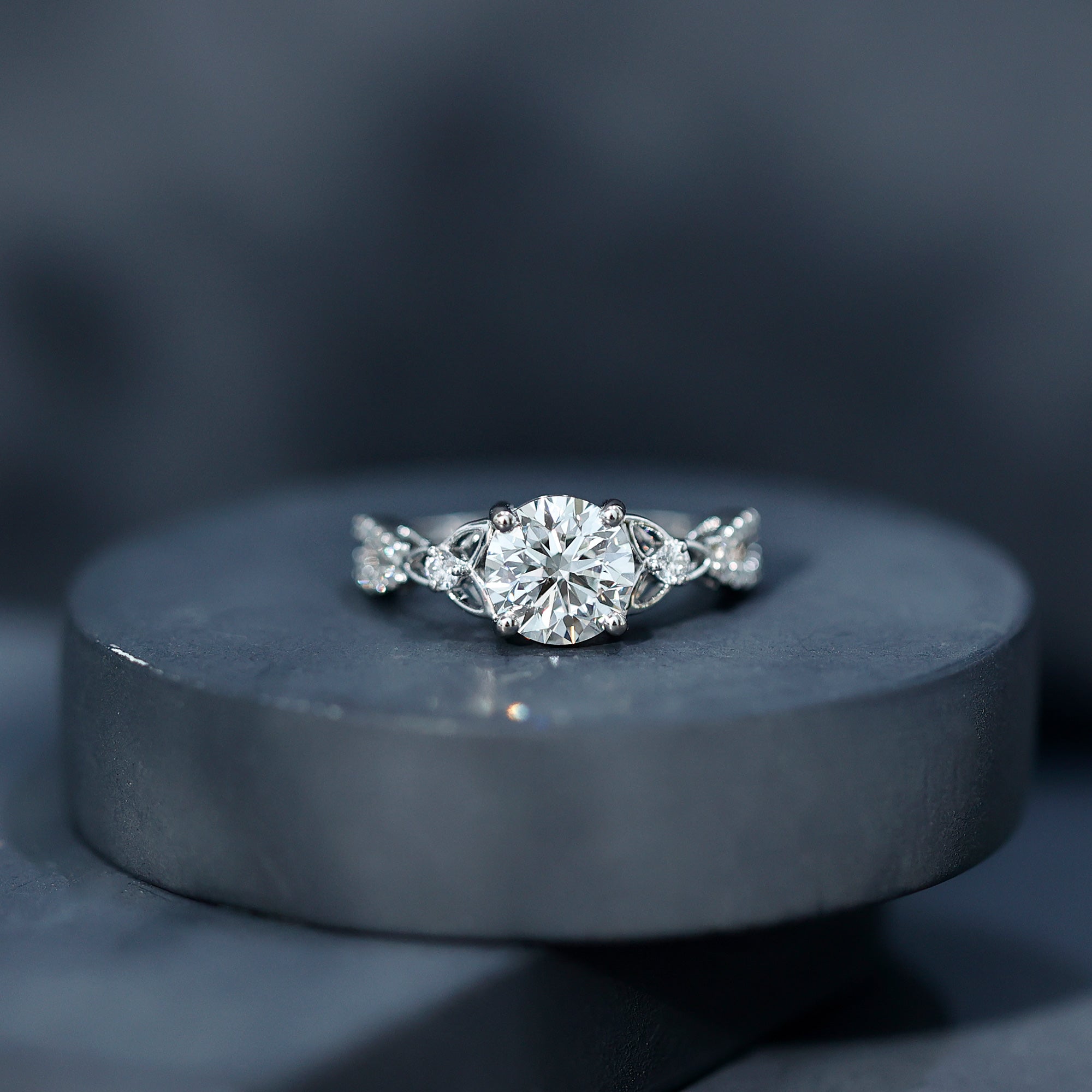 2 Carat Lab Grown Diamond Twisted Vine Engagement Ring Lab - ( EF-VS ) - Rosec Jewels