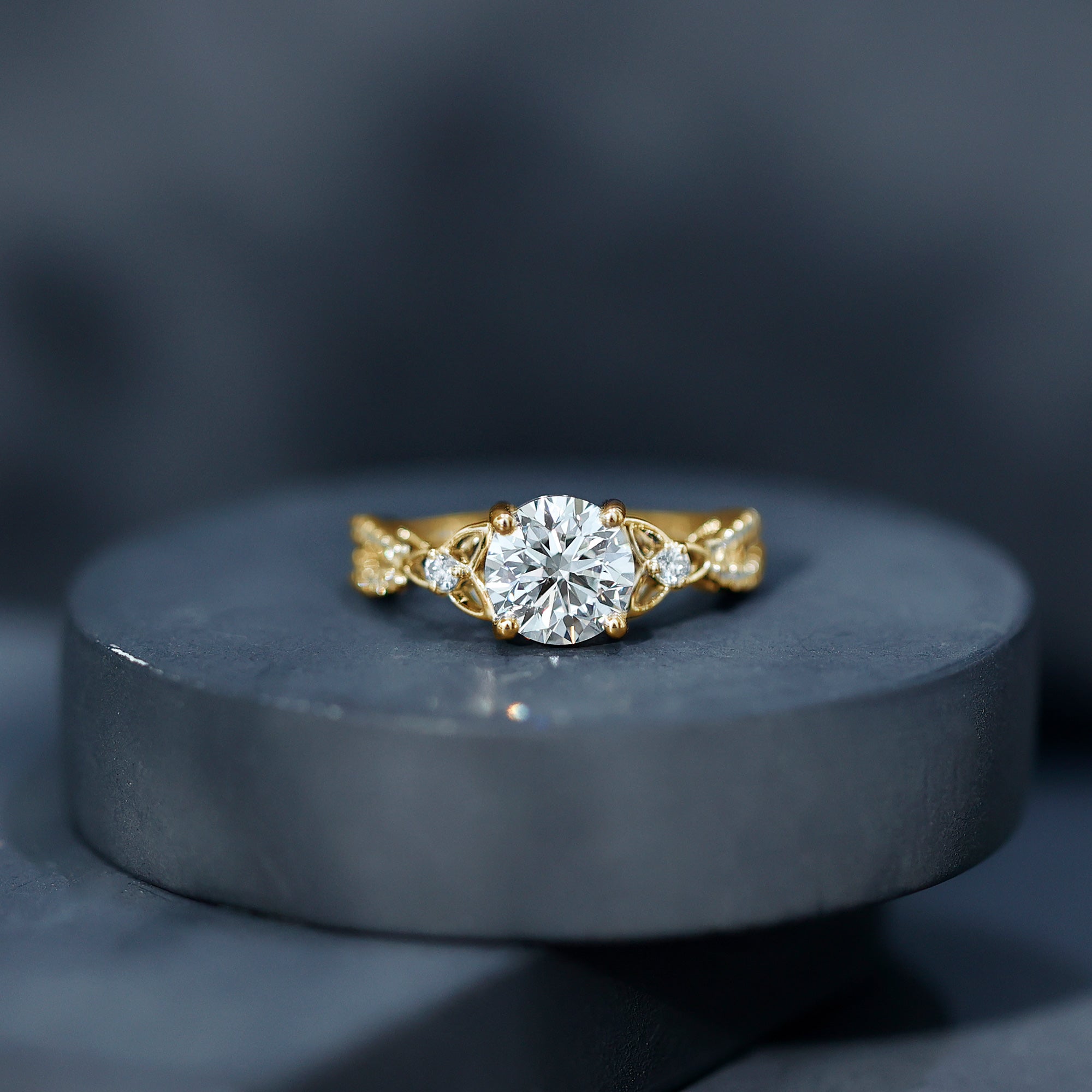 2 Carat Lab Grown Diamond Twisted Vine Engagement Ring Lab - ( EF-VS ) - Rosec Jewels