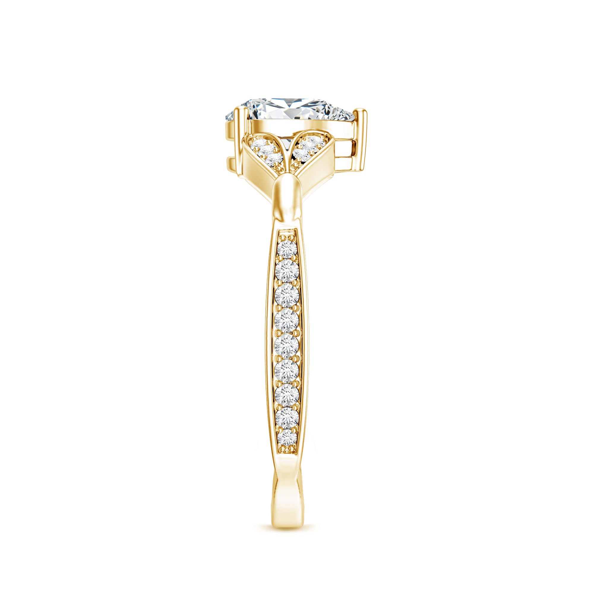 Lab Grown Diamond Teardrop Split Shank Engagement Ring Lab - ( EF-VS ) - Rosec Jewels