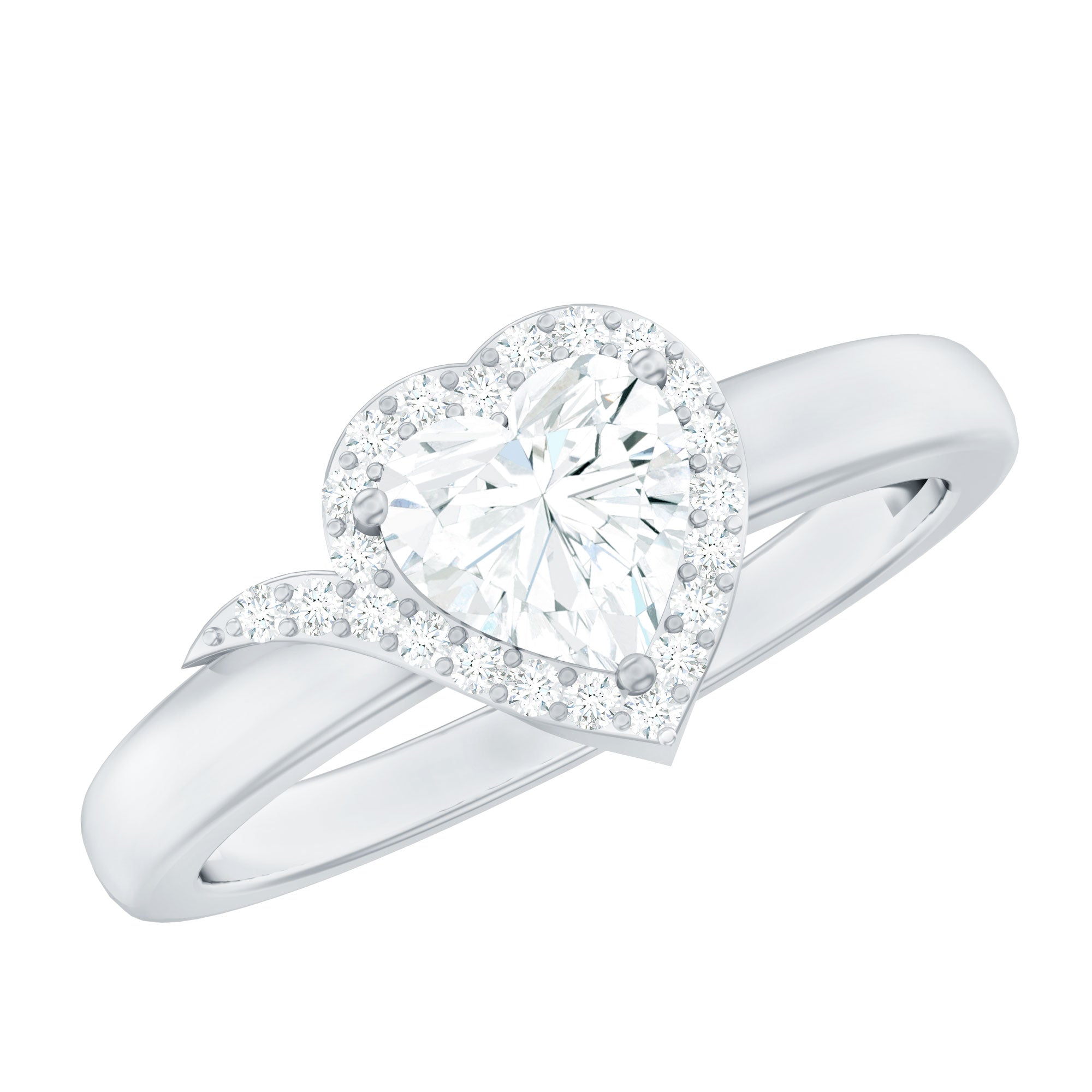 Certified Heart Shape Lab Grown Diamond Engagement Ring