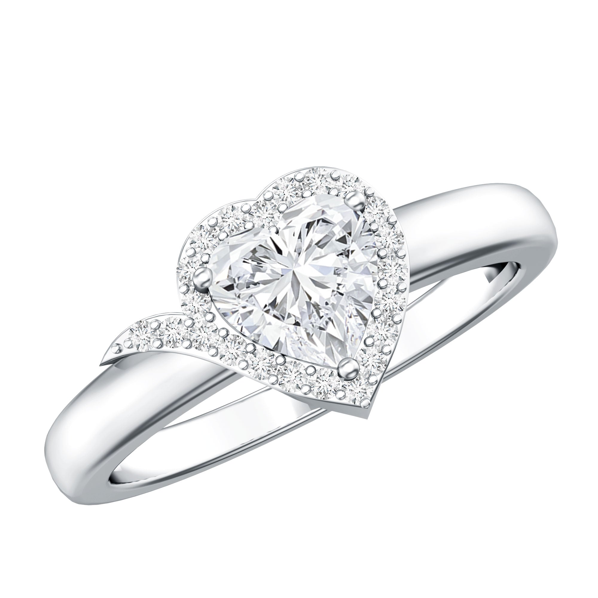 Certified Heart Shape Lab Grown Diamond Engagement Ring