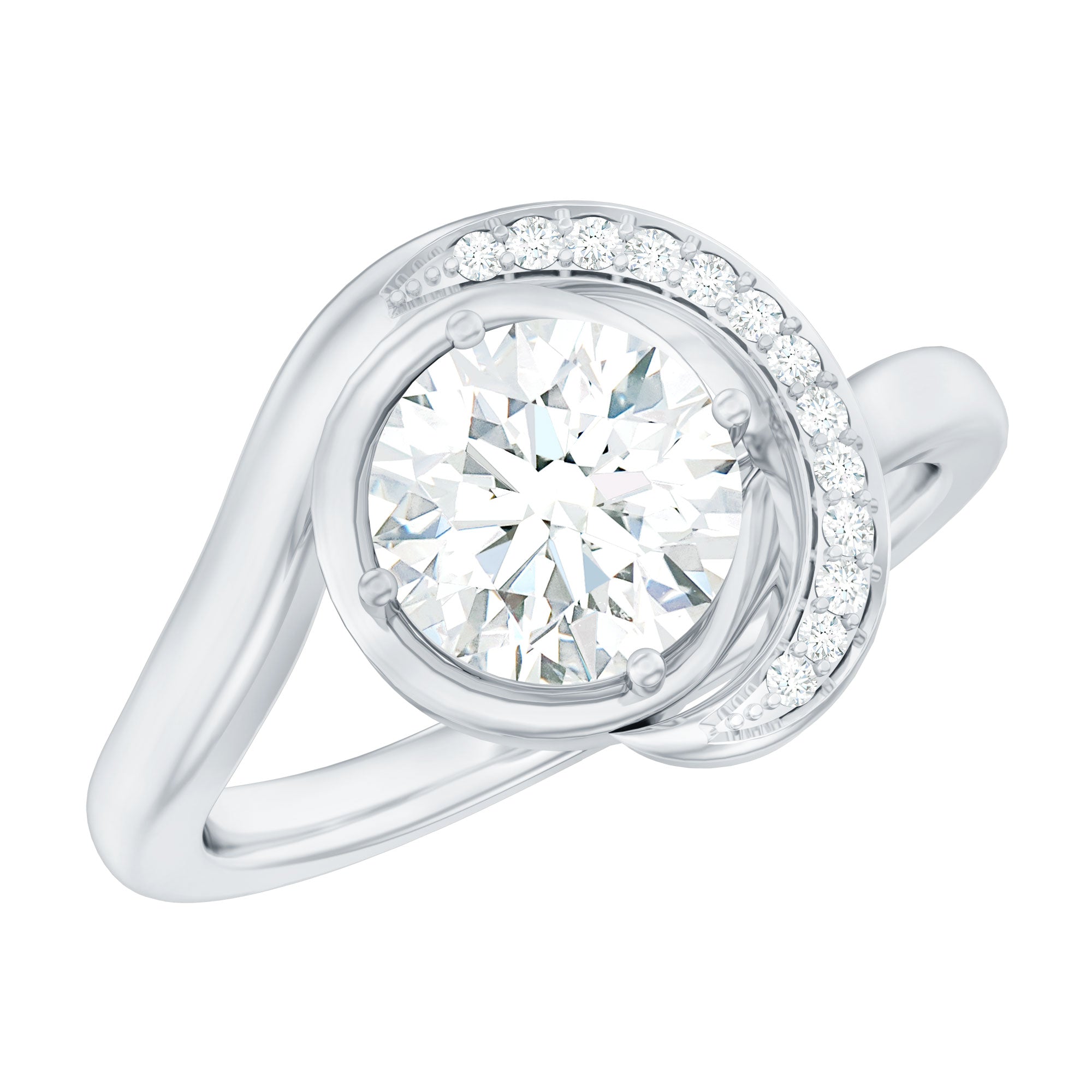 7 MM Lab Grown Diamond Unique Engagement Ring For Her