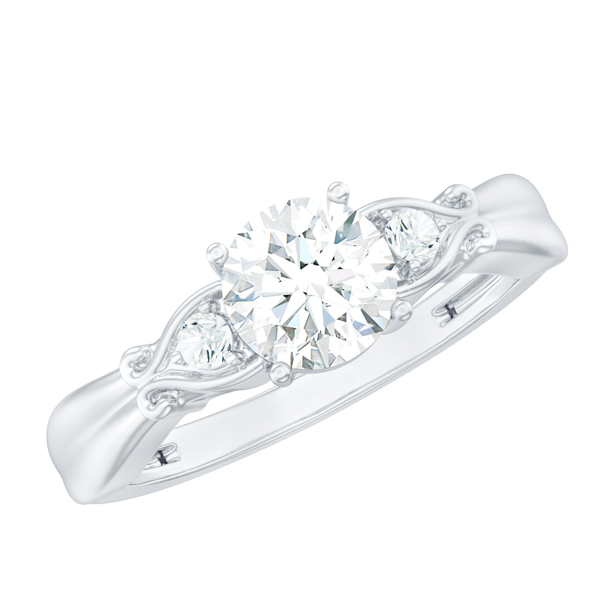 Certified 6 MM Lab Grown Diamond 4 Prong Engagement Ring