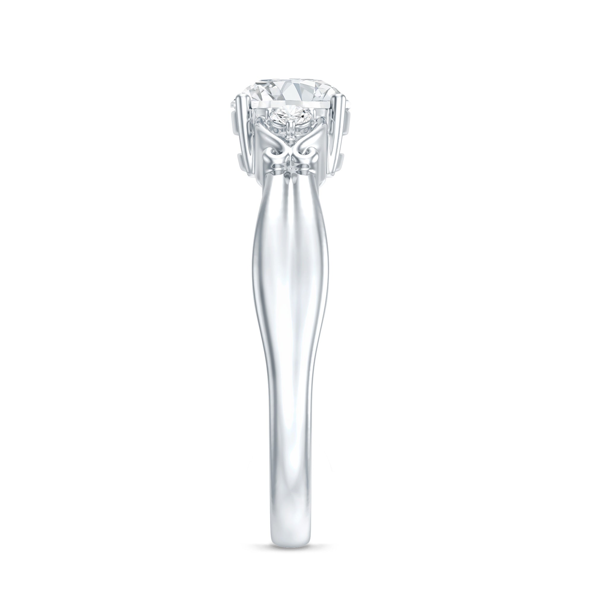 Certified 6 MM Lab Grown Diamond 4 Prong Engagement Ring Lab - ( EF-VS ) - Rosec Jewels