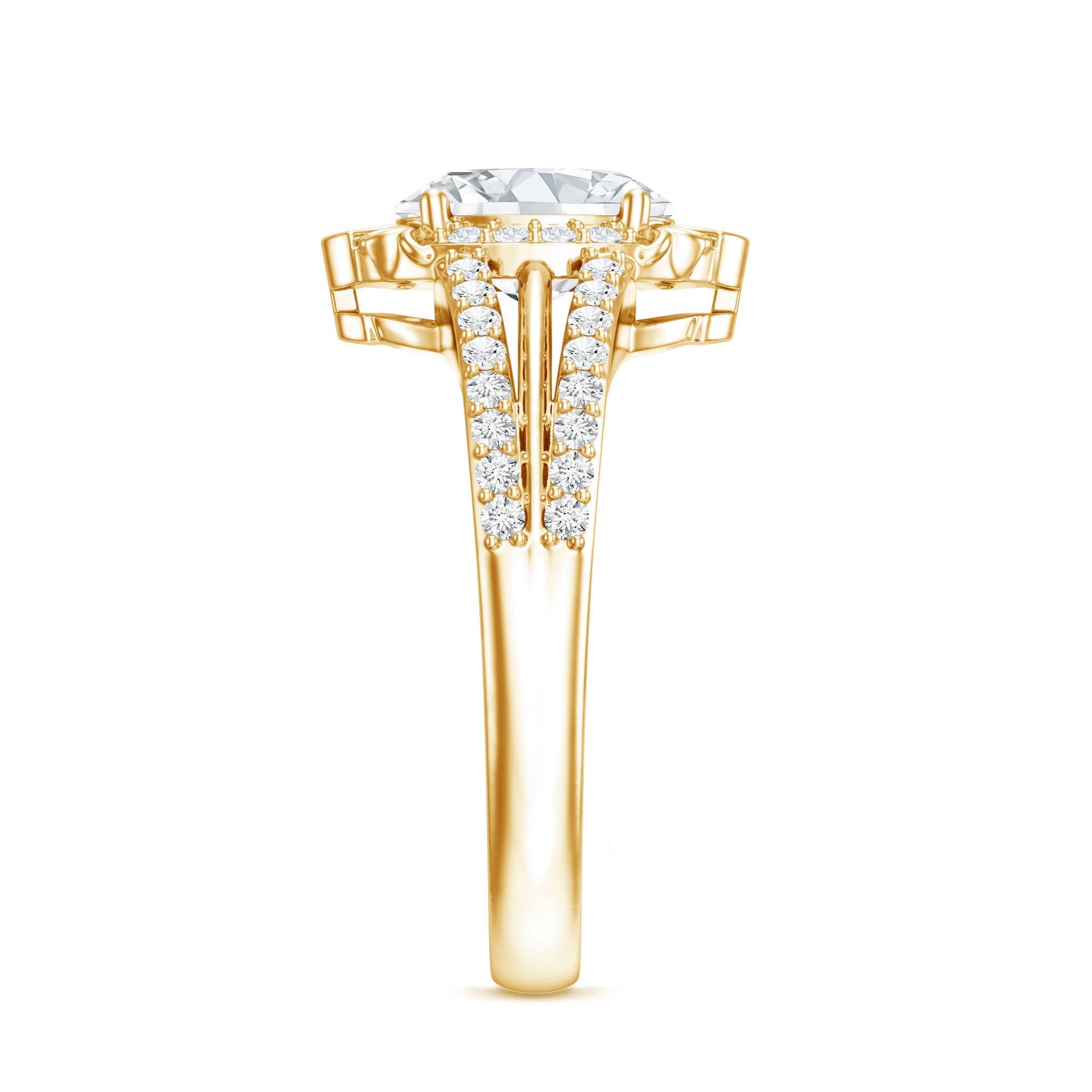 6X8 MM Oval Lab Grown Diamond Vintage Engagement Ring For Women Lab - ( EF-VS ) - Rosec Jewels