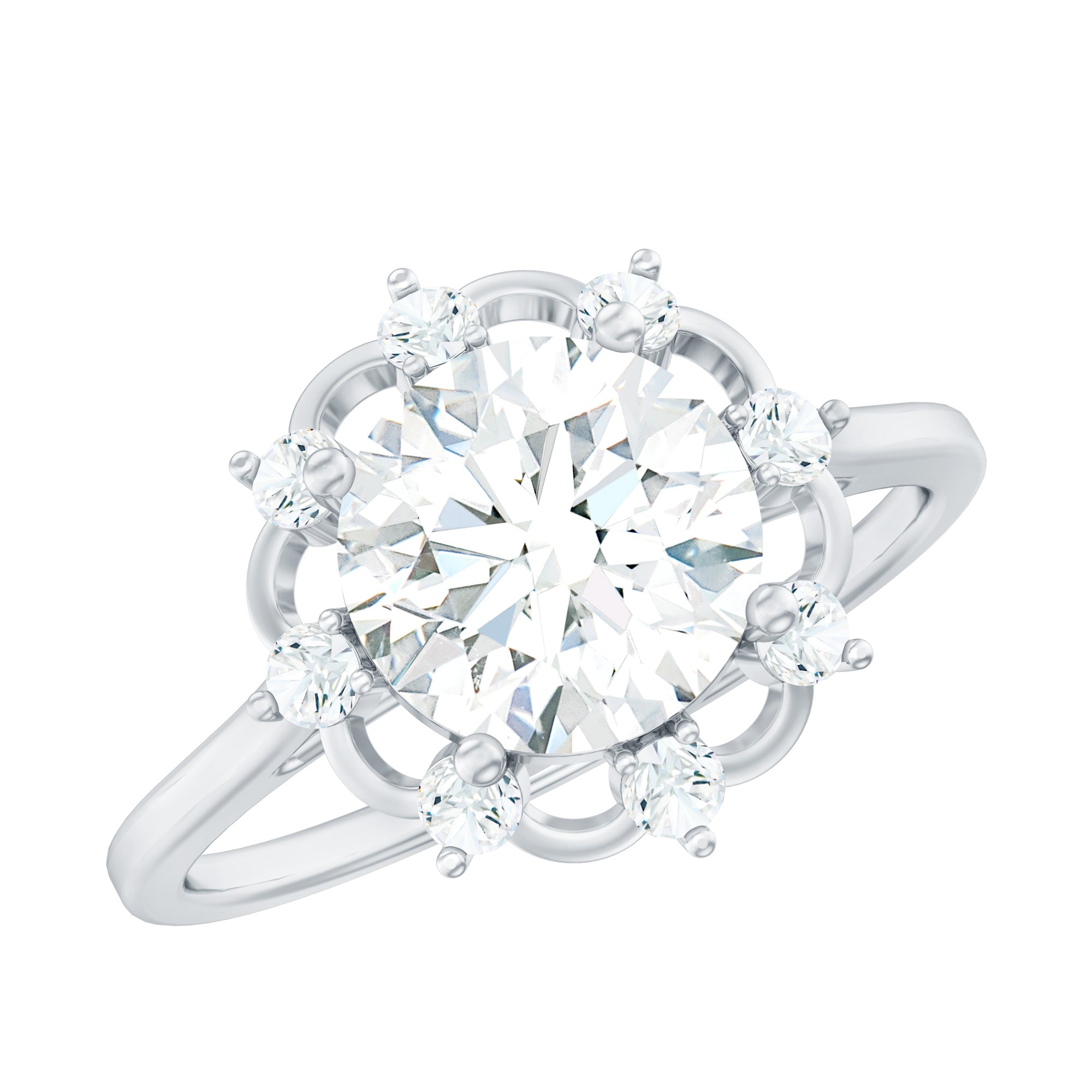 8 MM Lab Grown Diamond Statement Engagement Ring