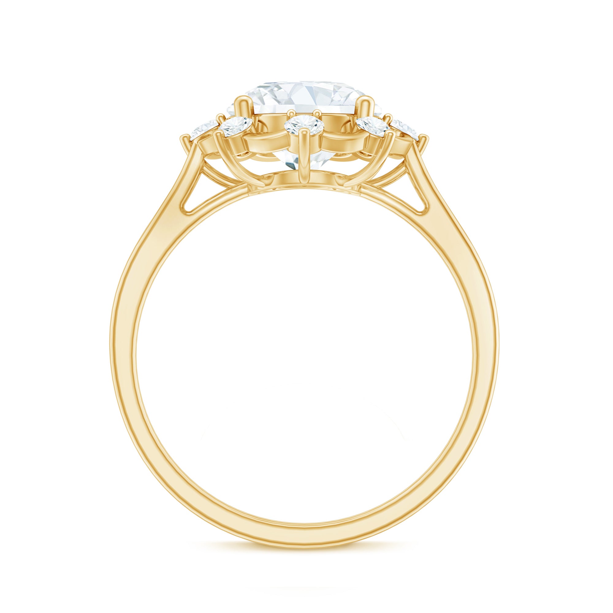 8 MM Lab Grown Diamond Statement Engagement Ring Lab - ( EF-VS ) - Rosec Jewels