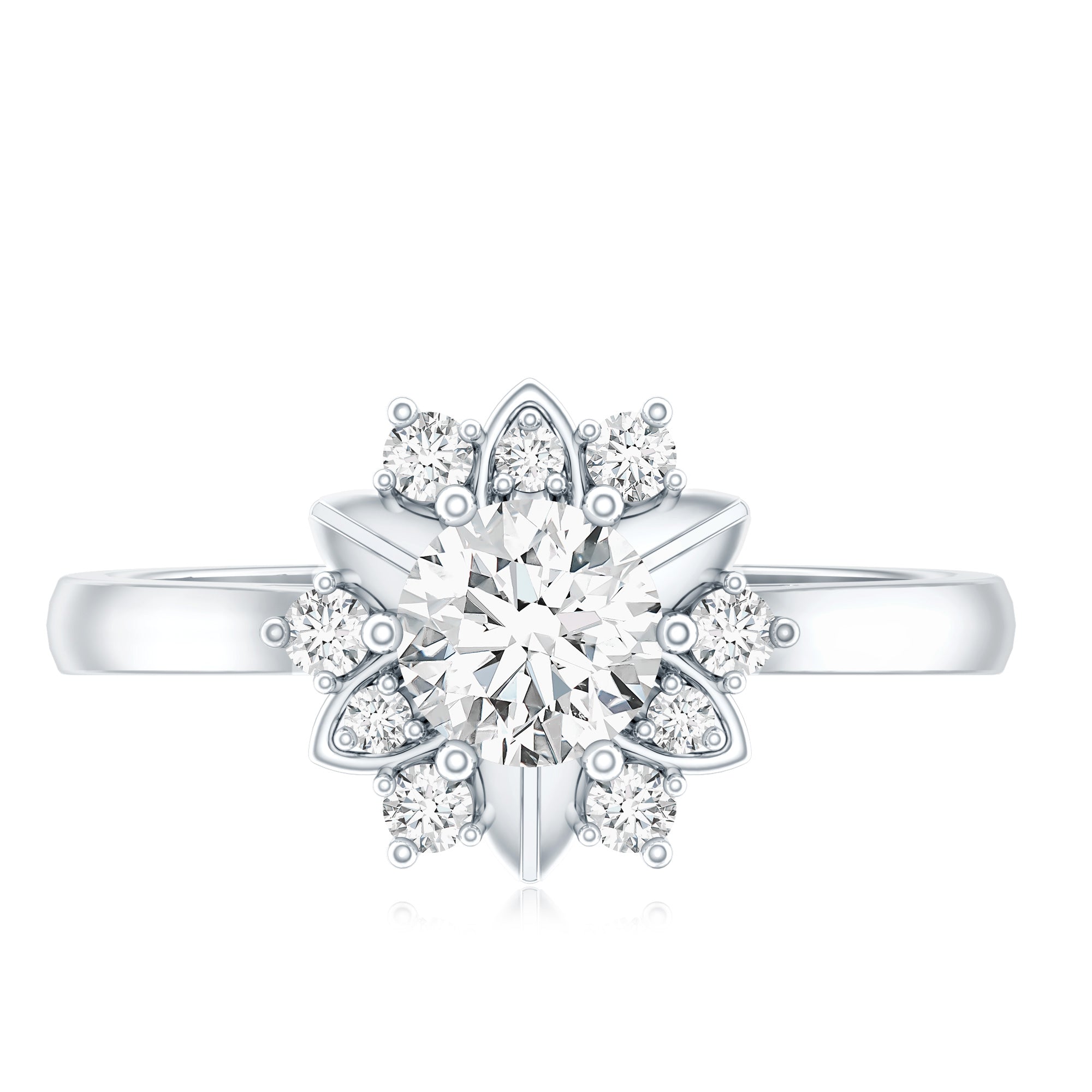 Certified Lab Grown Diamond Nature Engagement Ring Lab - ( EF-VS ) - Rosec Jewels