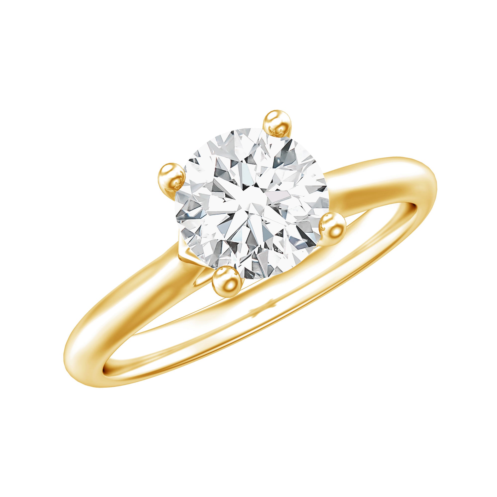 Certified Lab Grown Diamond 6 MM Circle Engagement Ring Lab - ( EF-VS ) - Rosec Jewels