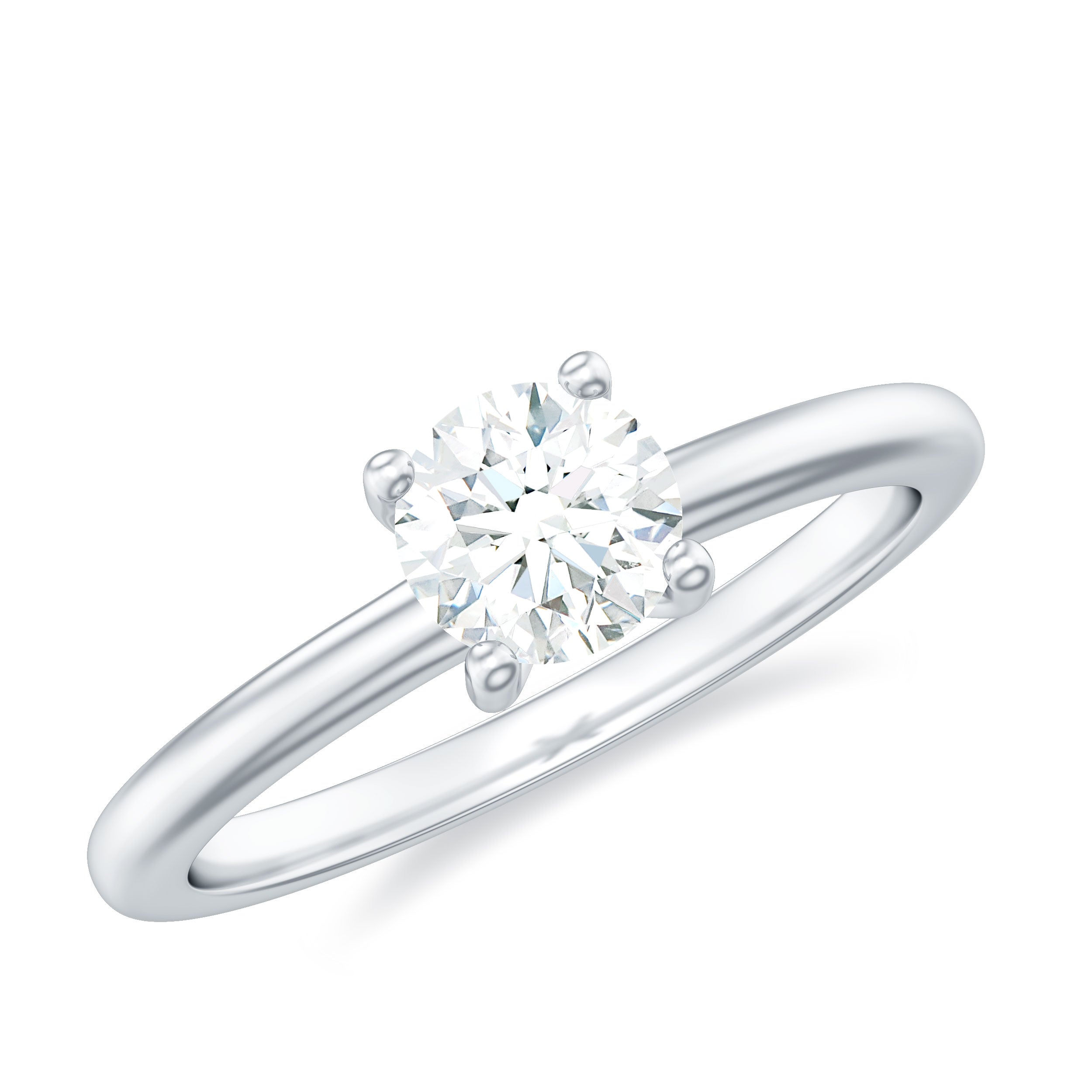 Certified Lab Grown Diamond 6 MM Round Cut Engagement Ring