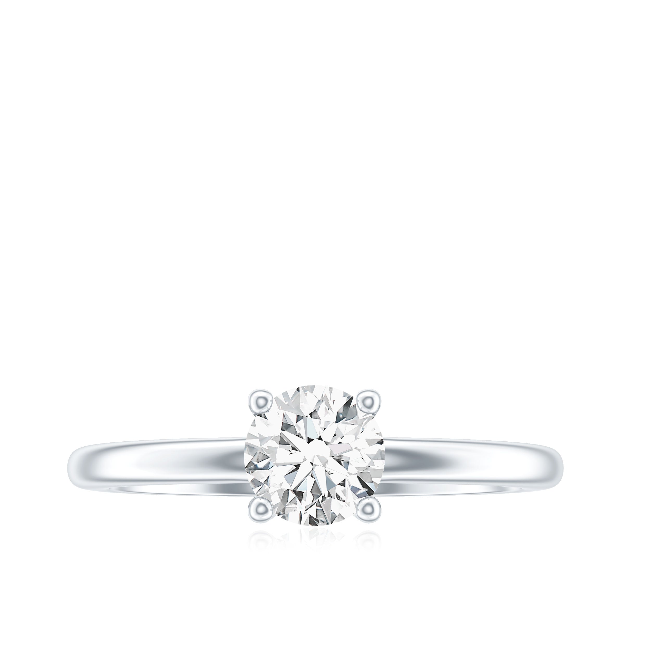 Rosec Jewels-Certified Lab Grown Diamond 6 MM Round Cut Engagement Ring