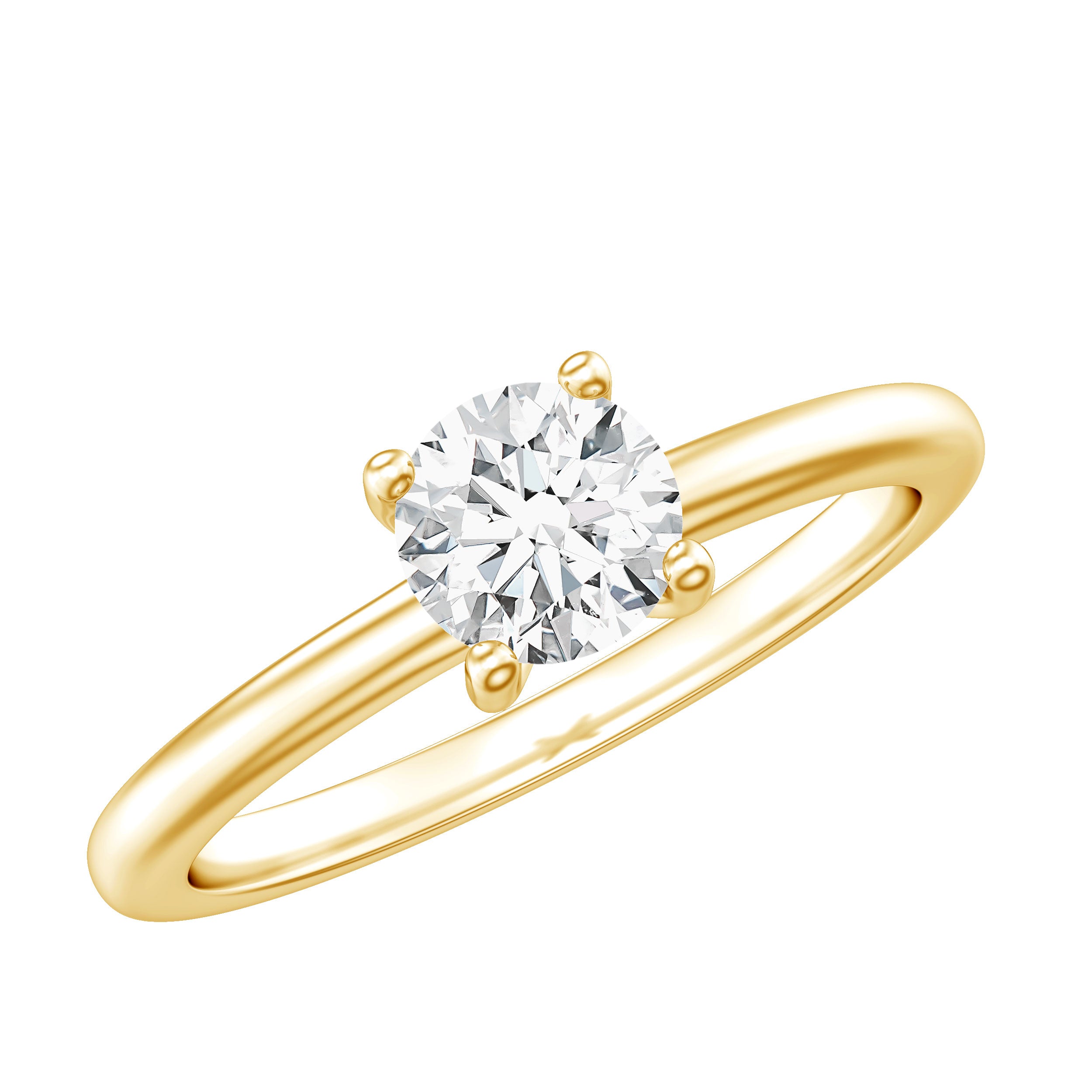 Rosec Jewels-Certified Lab Grown Diamond 6 MM Round Cut Engagement Ring