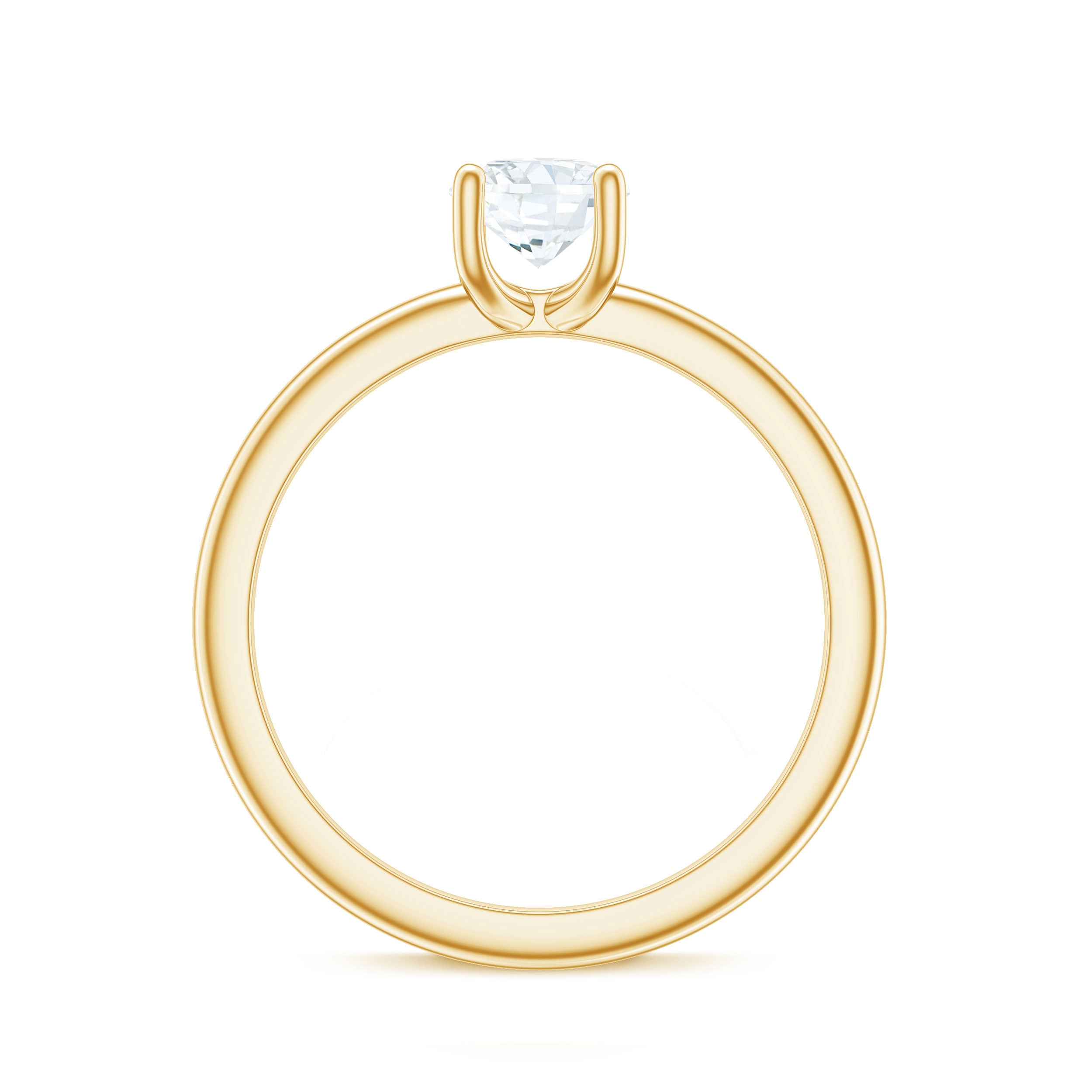 Rosec Jewels-Certified Lab Grown Diamond 6 MM Round Cut Engagement Ring