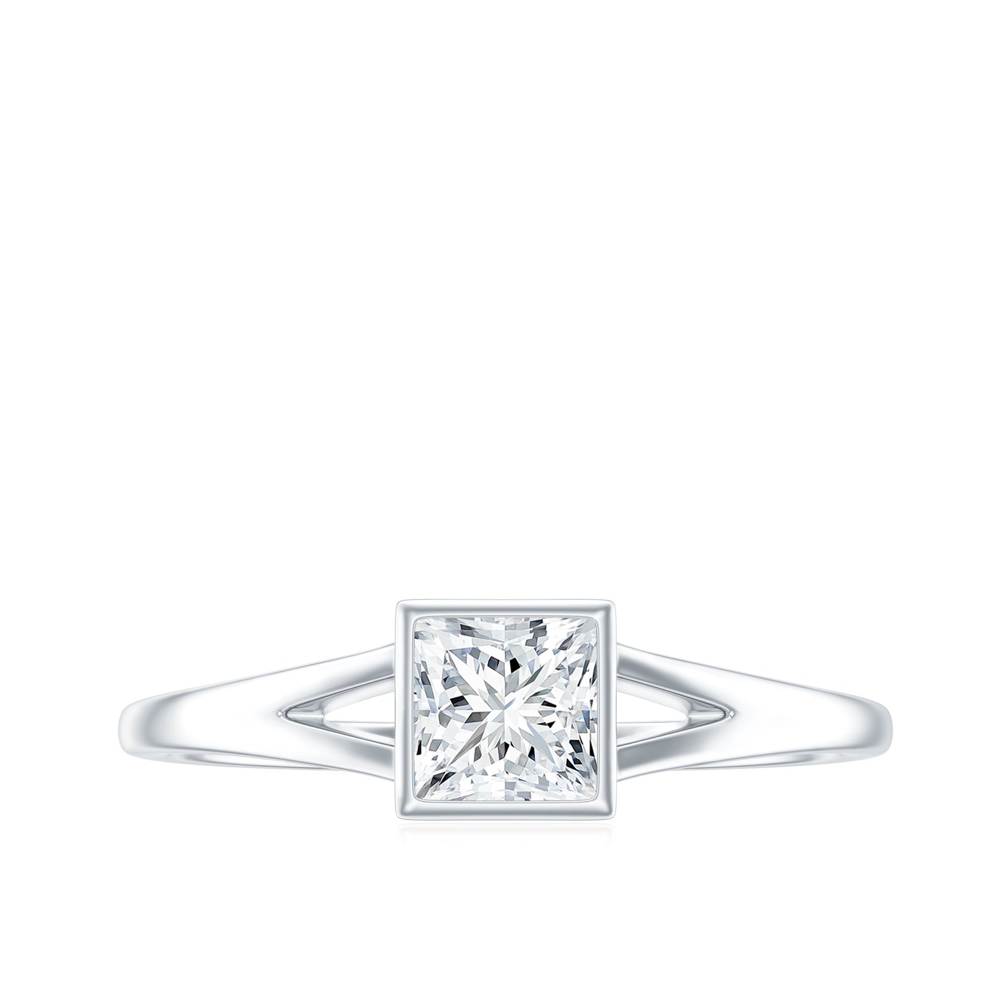 Certified Lab Grown Diamond 5 MM Solitaire Promise Ring Lab - ( EF-VS ) - Rosec Jewels