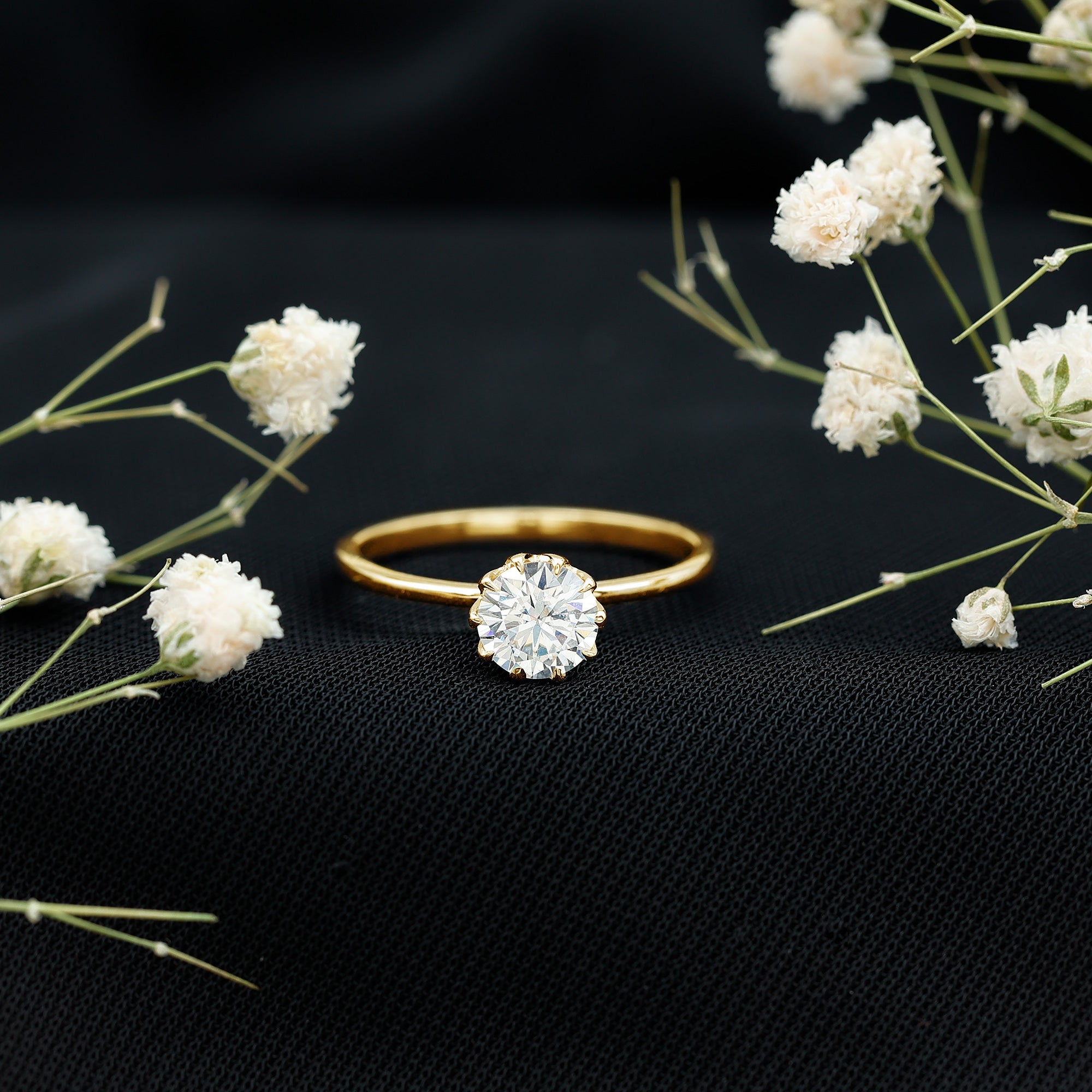 Rosec Jewels-Lab Grown Diamond 6 MM Round Cut Engagement Ring