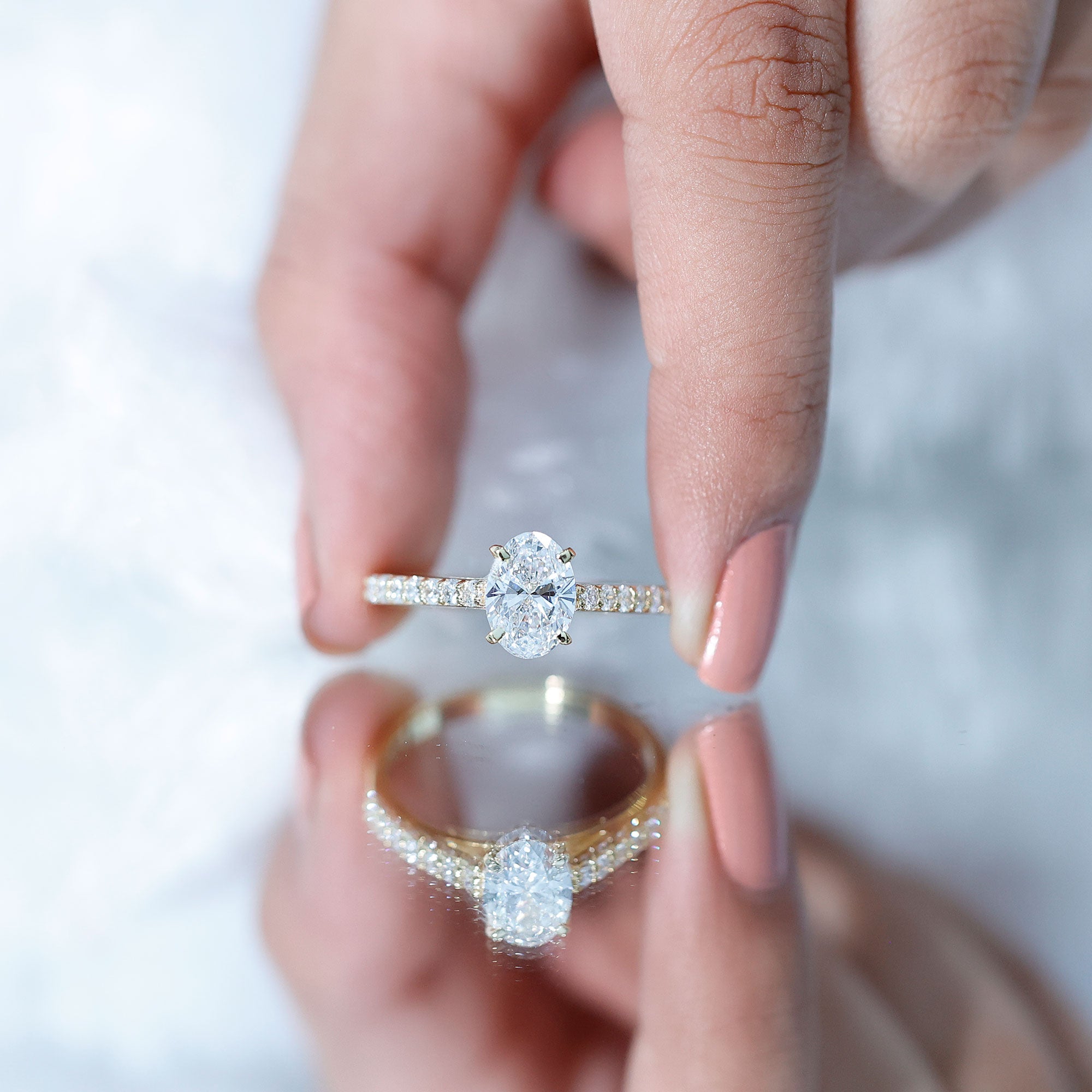Certified Lab Grown Diamond 2 Carat Engagement Ring With Side Stones Lab - ( EF-VS ) - Rosec Jewels