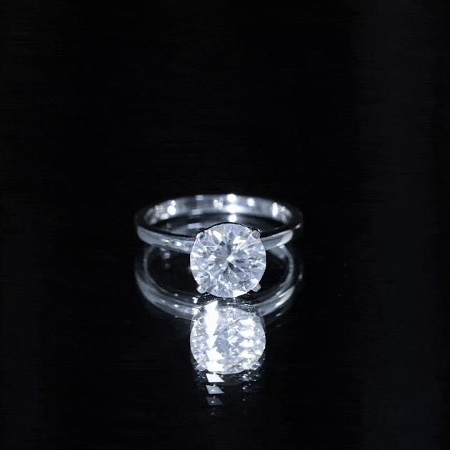 Certified 8 MM Round Lab Grown Diamond 4 Prong Engagement Ring Lab - ( EF-VS ) - Rosec Jewels