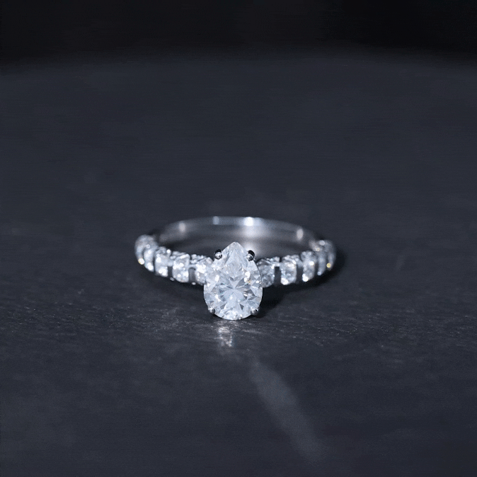 1 CT Pear Cut Lab Grown Diamond Engagement Ring for Women Lab - ( EF-VS ) - Rosec Jewels