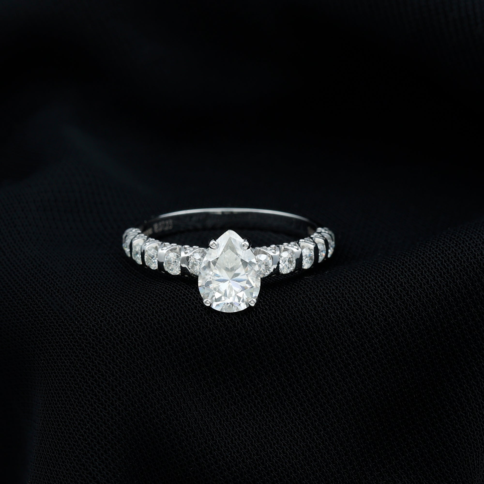 1 CT Pear Cut Lab Grown Diamond Engagement Ring for Women Lab - ( EF-VS ) - Rosec Jewels