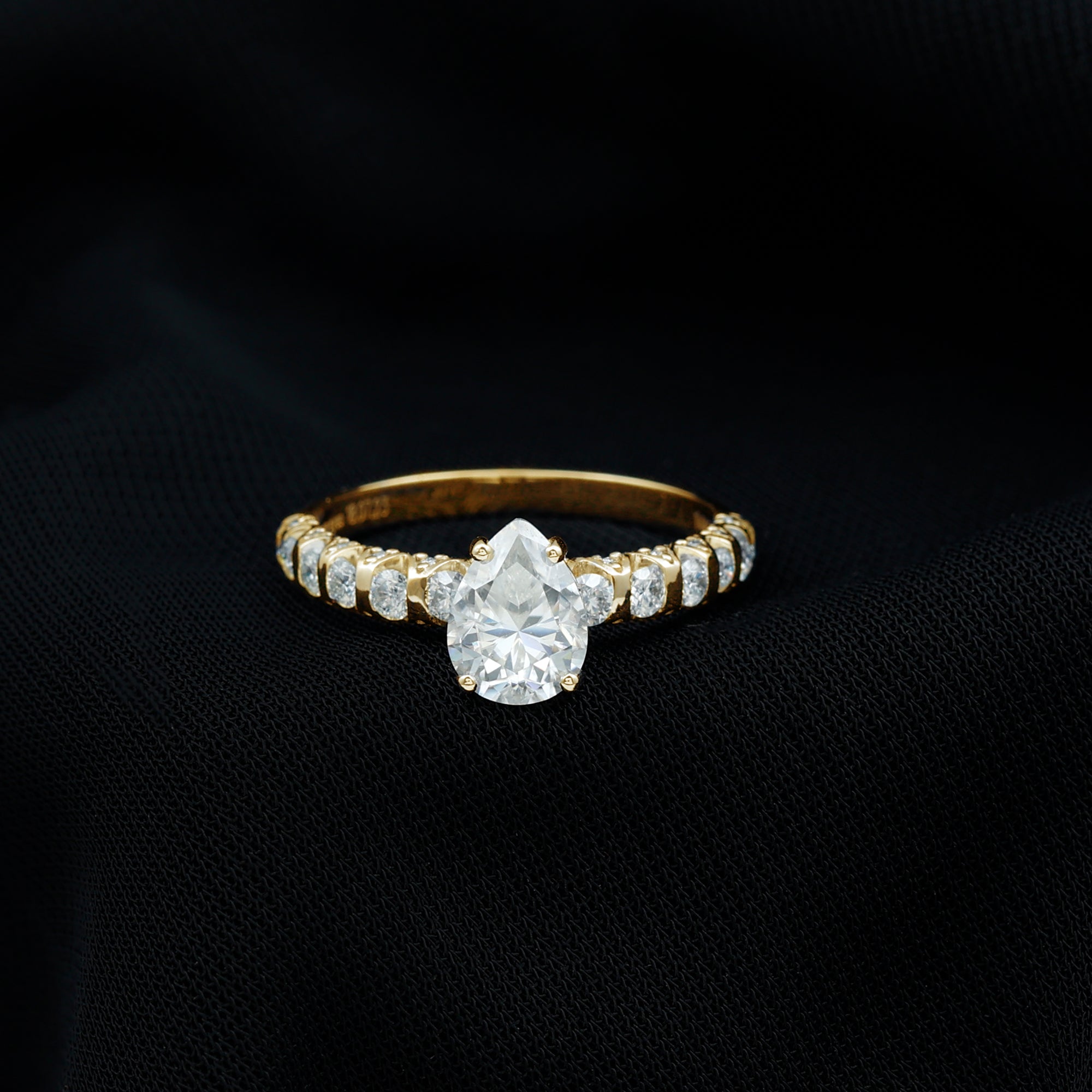 1 CT Pear Cut Lab Grown Diamond Engagement Ring for Women Lab - ( EF-VS ) - Rosec Jewels