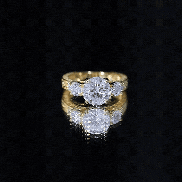 Lab Grown Diamond Vintage Style Engagement Ring Lab - ( EF-VS ) - Rosec Jewels