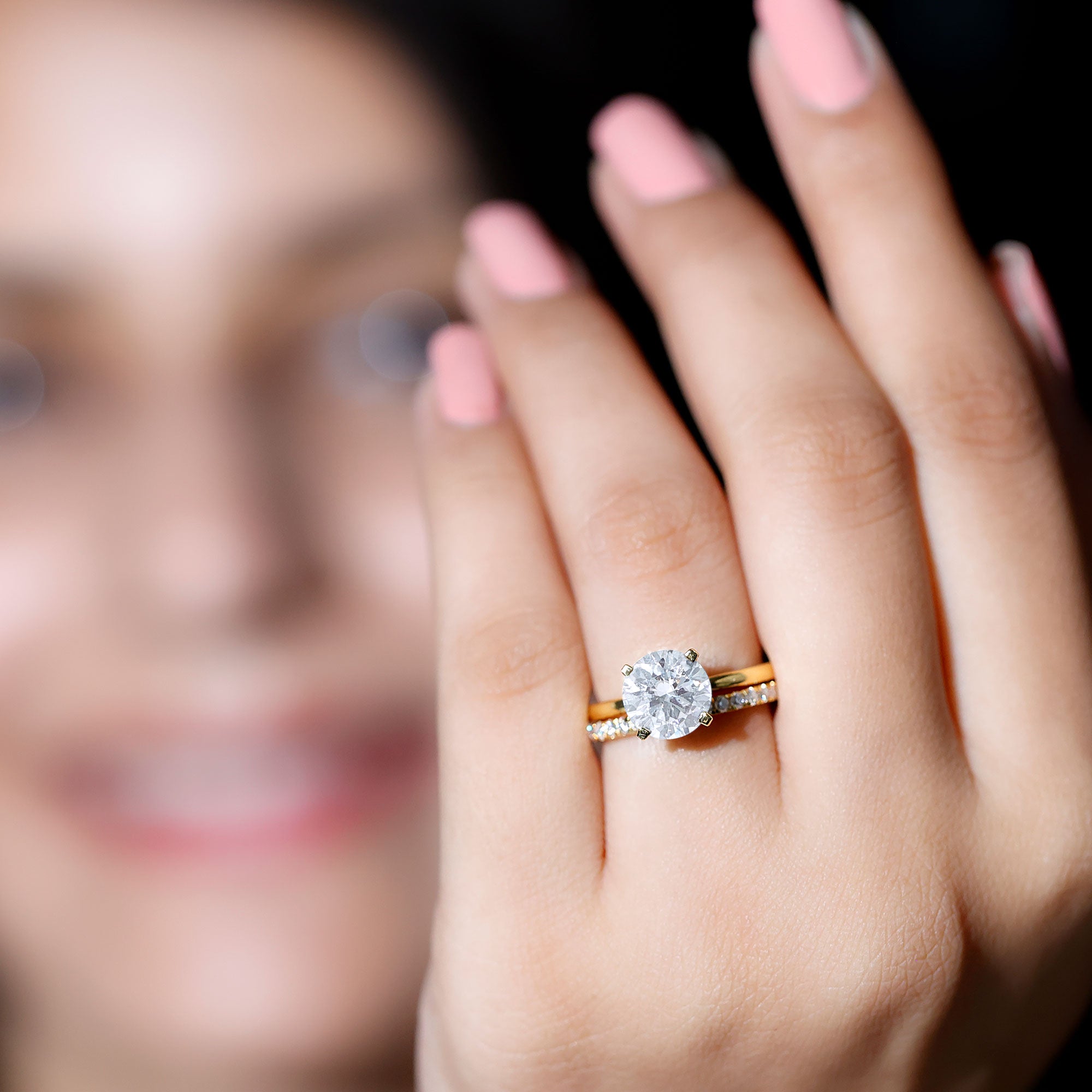 Certified 8 MM Lab Grown Diamond Solitaire Wedding Ring Set Lab - ( EF-VS ) - Rosec Jewels