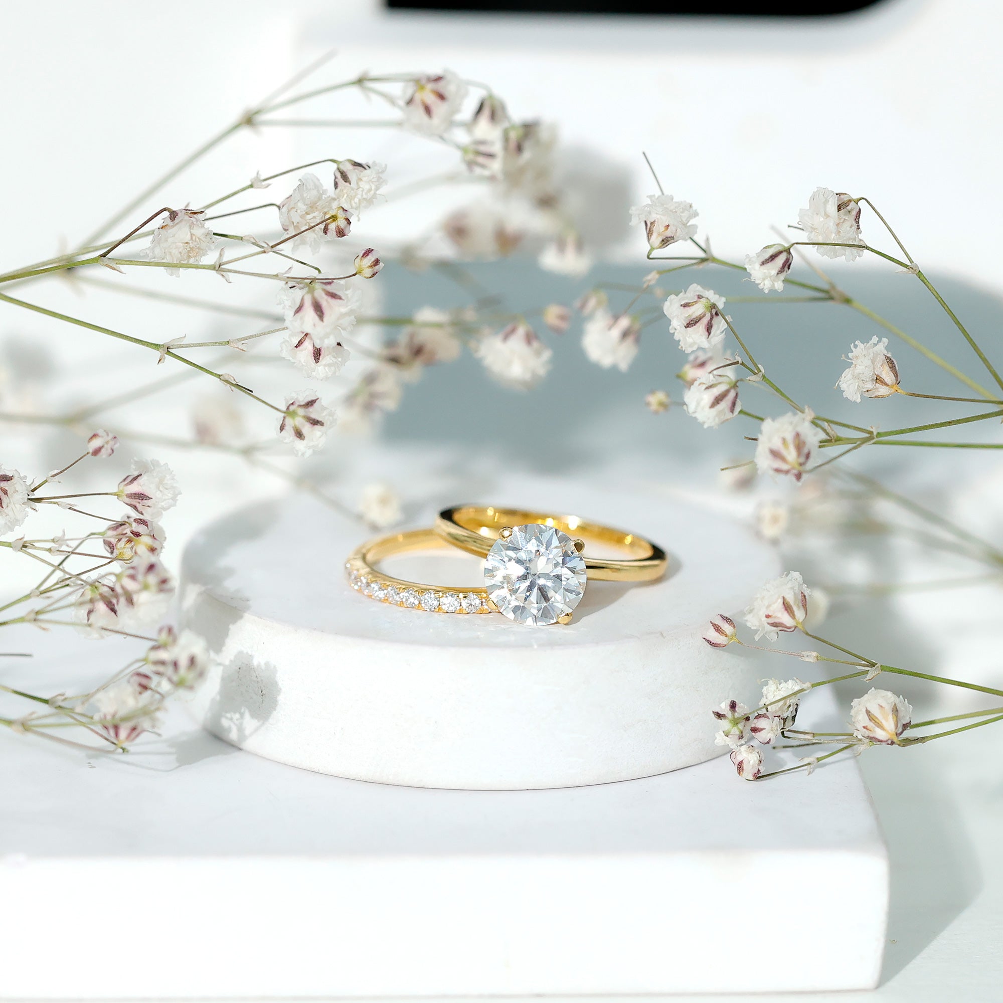 Certified 8 MM Lab Grown Diamond Solitaire Wedding Ring Set Lab - ( EF-VS ) - Rosec Jewels