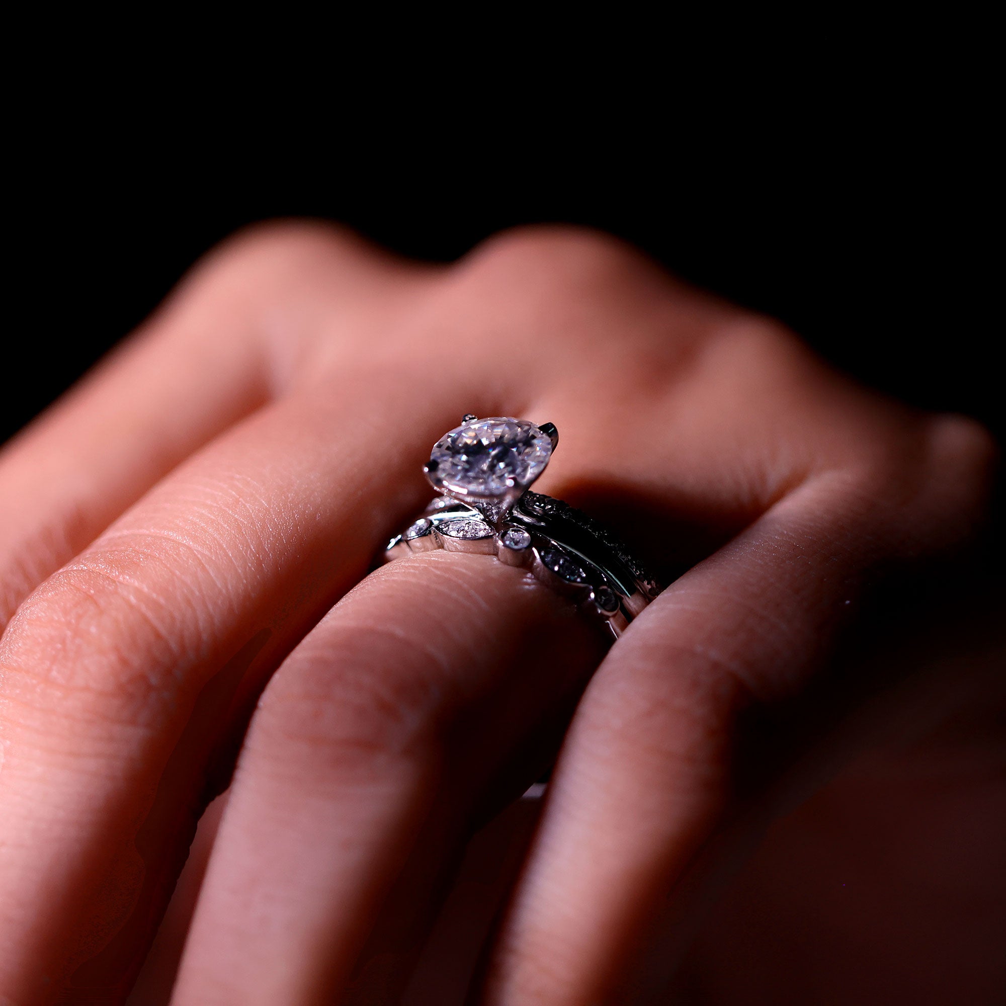 Rosec Jewels-Certified Round Cut Lab Created Diamond 3 Piece Bridal Ring Set