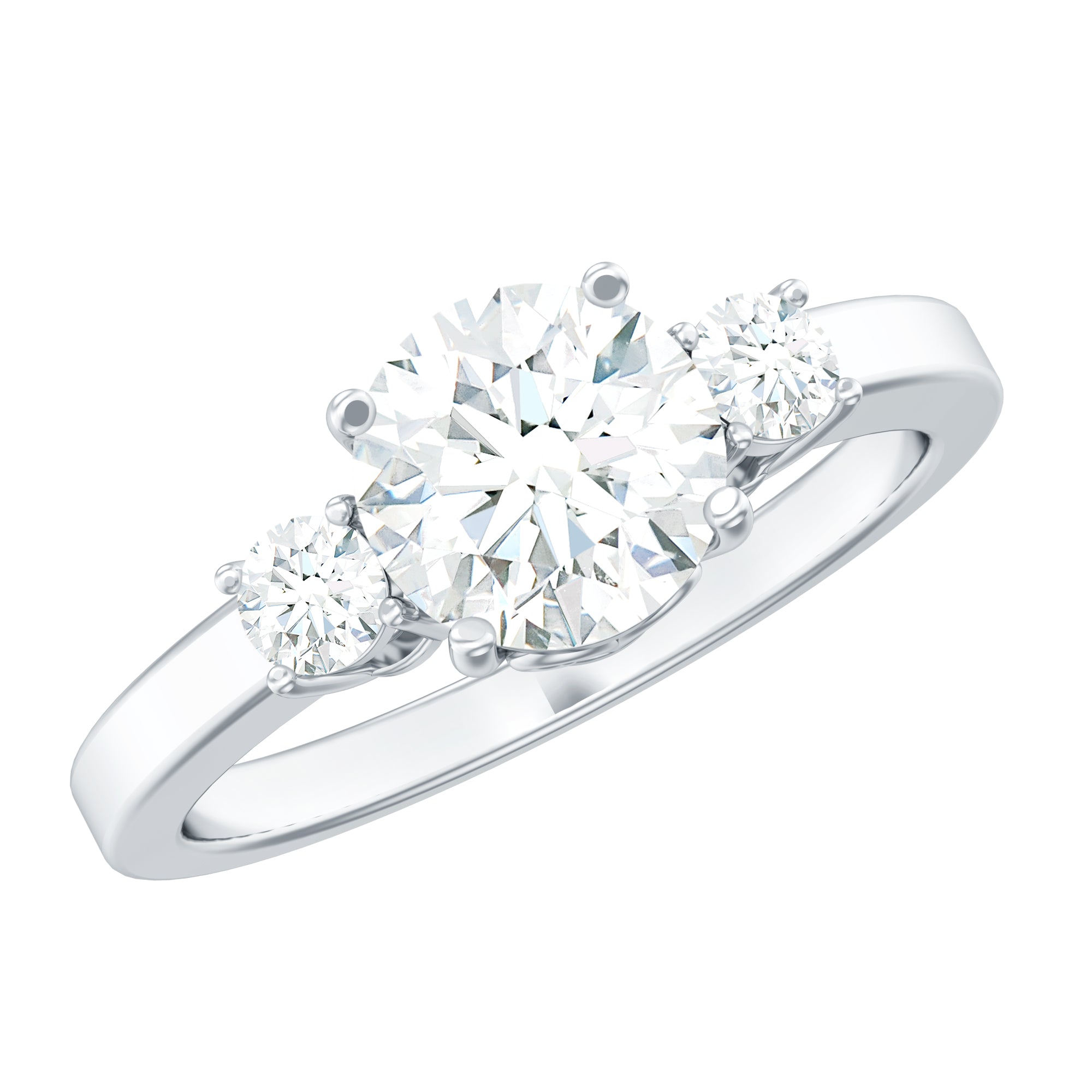 Rosec Jewels-3 Stone Lab Grown Diamond Engagement Ring for Women