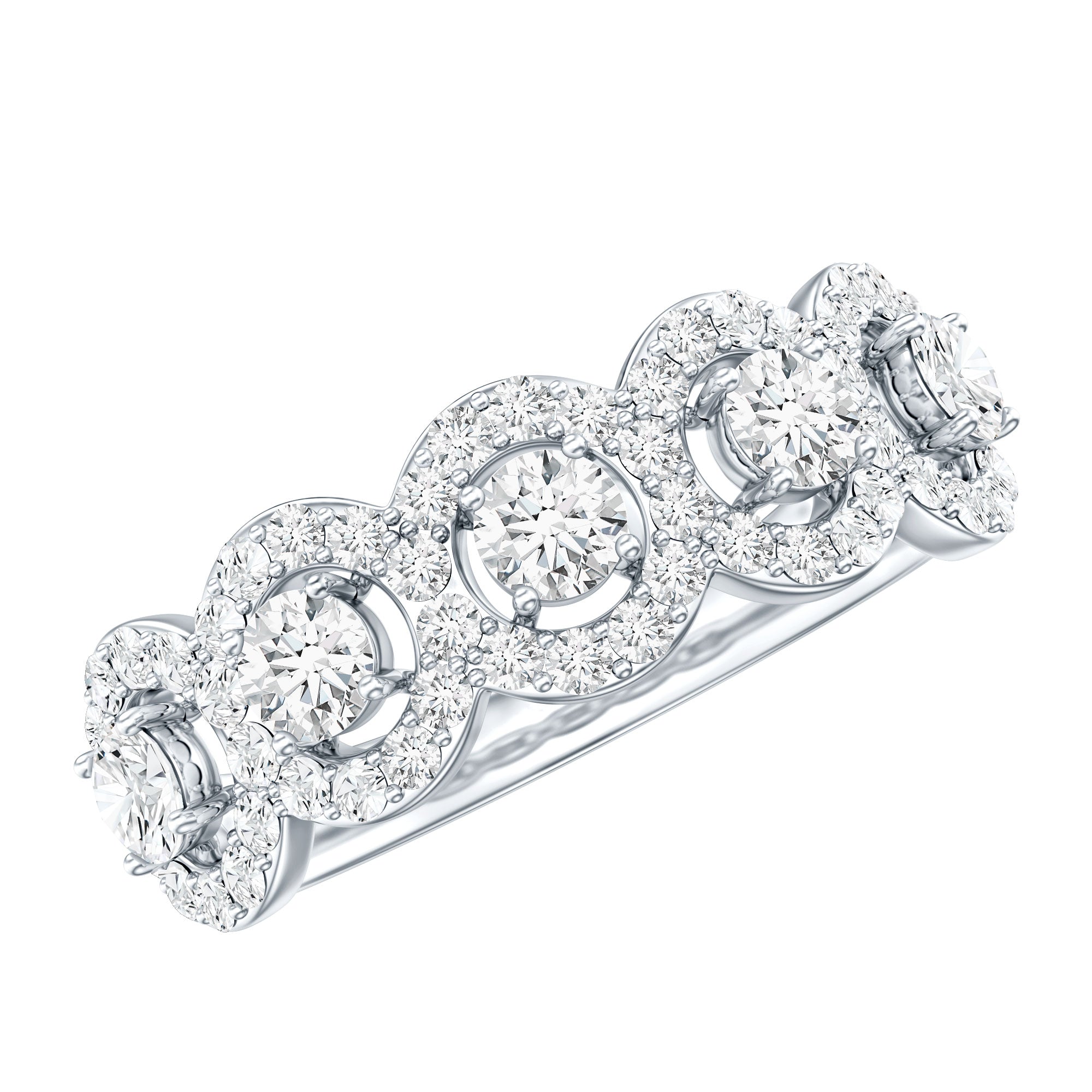 Certified Lab Created Diamond Wedding Band Ring Lab - ( EF-VS ) - Rosec Jewels