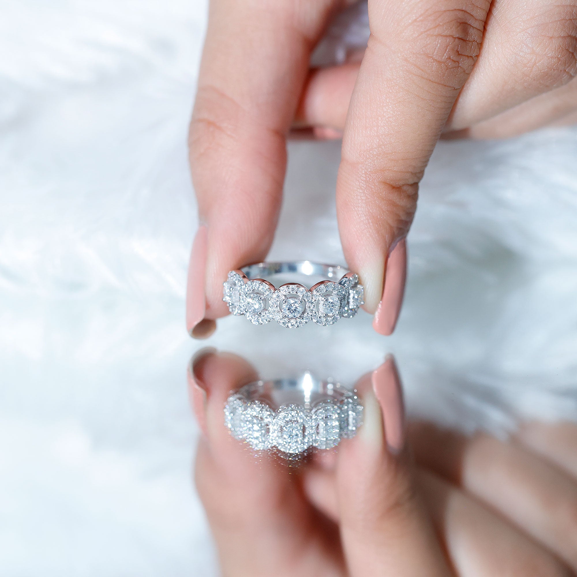Certified Lab Created Diamond Wedding Band Ring Lab - ( EF-VS ) - Rosec Jewels