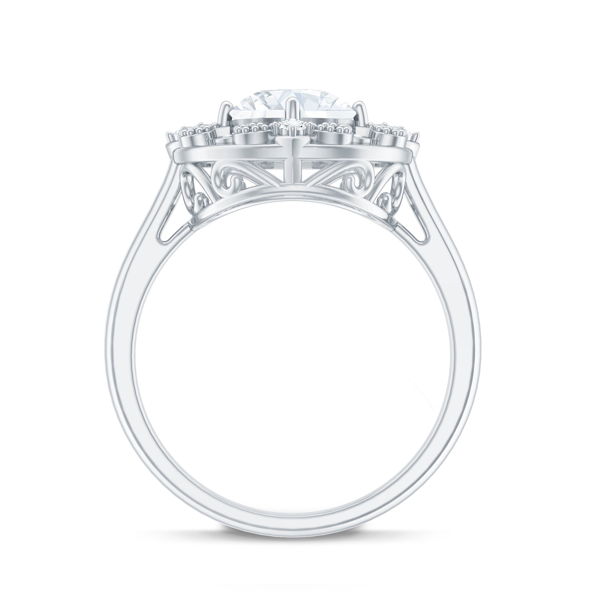 Rosec Jewels-Certified Lab Grown Diamond Beaded Engagement Ring for Women