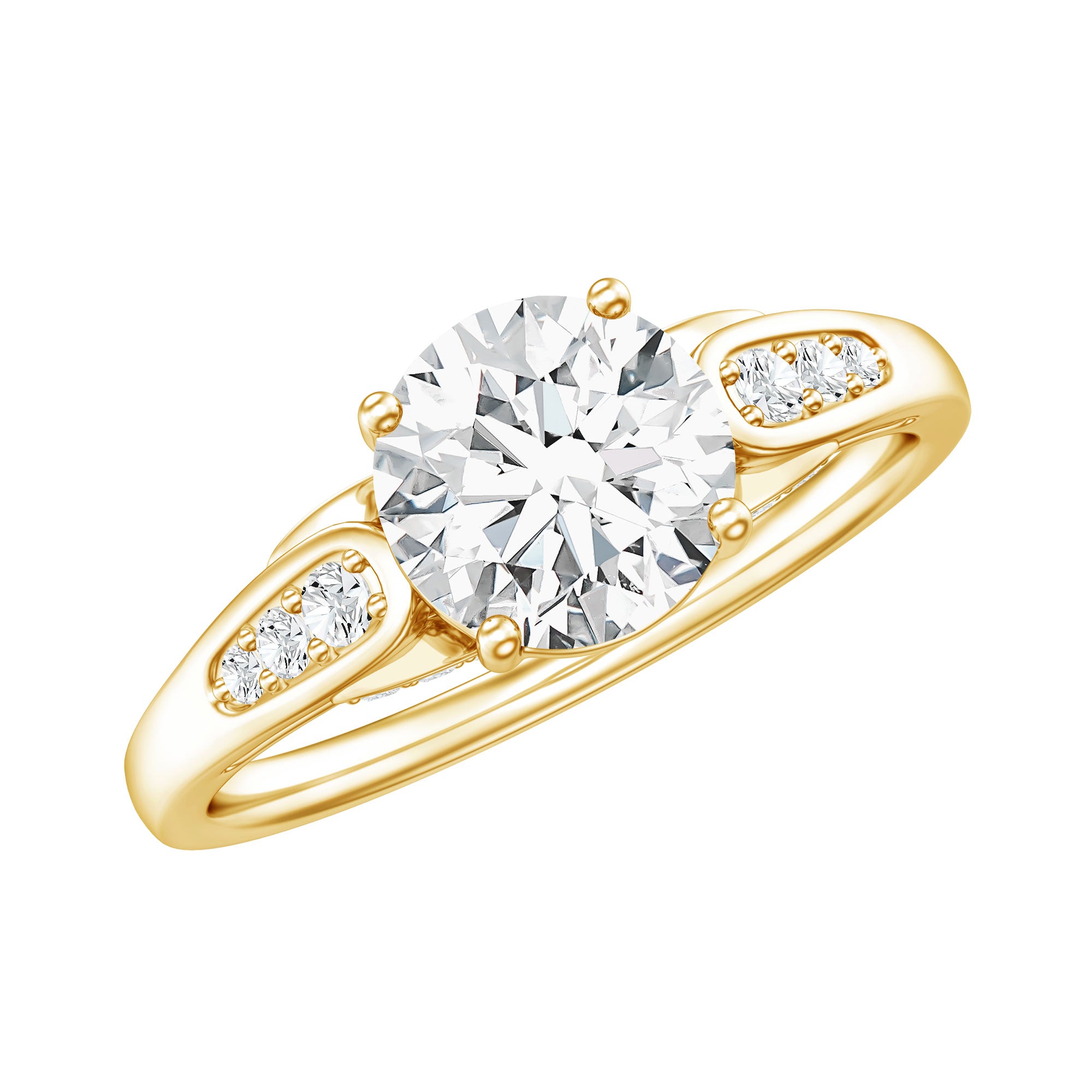Brilliant Cut Lab Grown Diamond Trending Engagement Ring Lab - ( EF-VS ) - Rosec Jewels