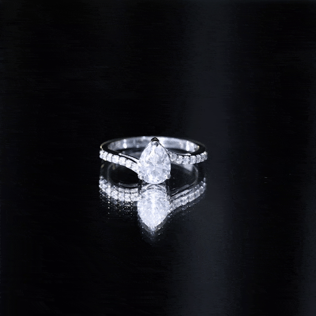 Certified 6X8 MM Pear Cut Lab Created Diamond Teardrop Engagement Ring Lab - ( EF-VS ) - Rosec Jewels