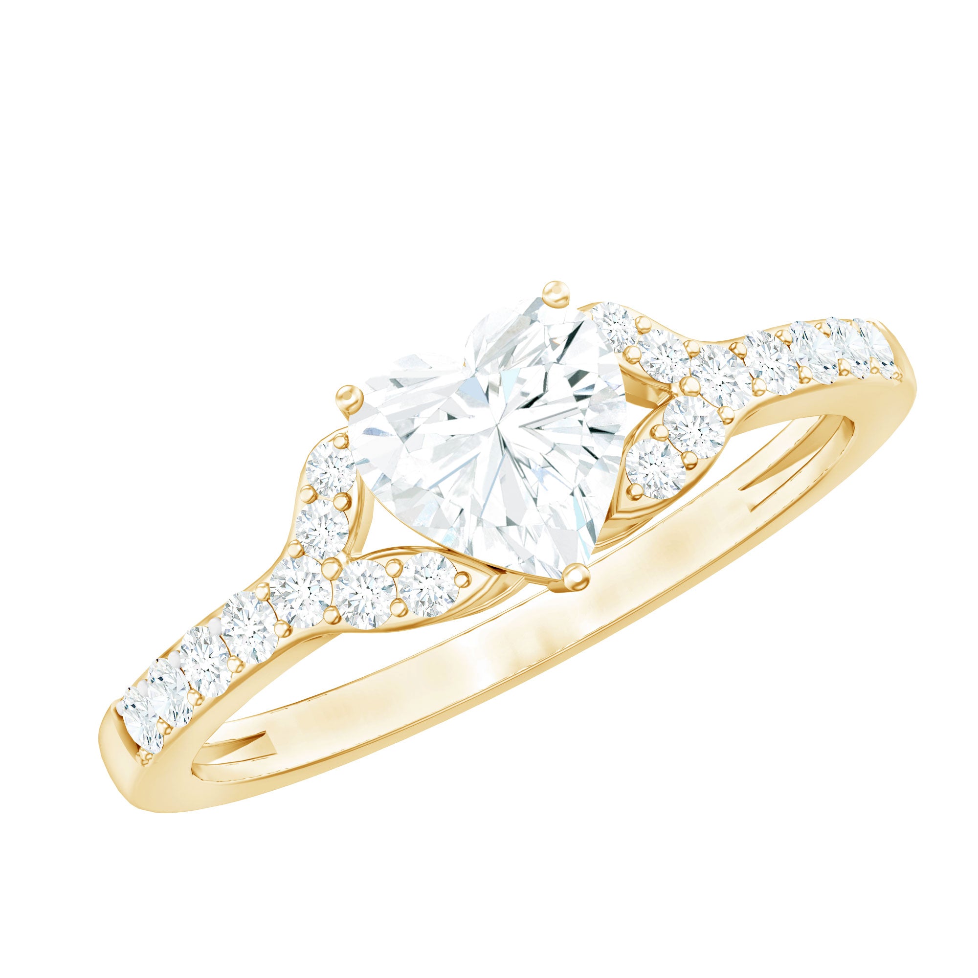 Rosec Jewels-Certified 7mm Diamond Heart Solitaire Ring For Her
