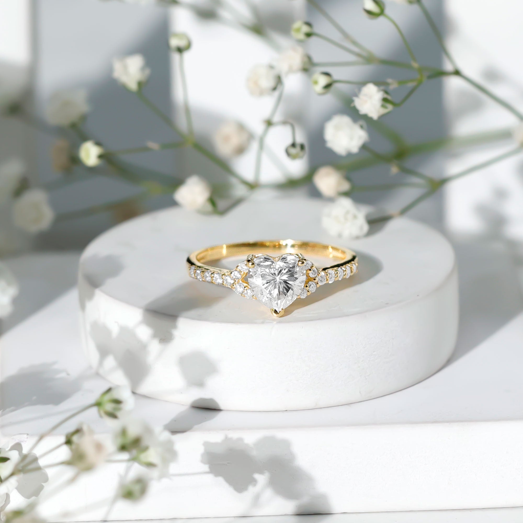 Rosec Jewels-Certified 7mm Diamond Heart Solitaire Ring For Her