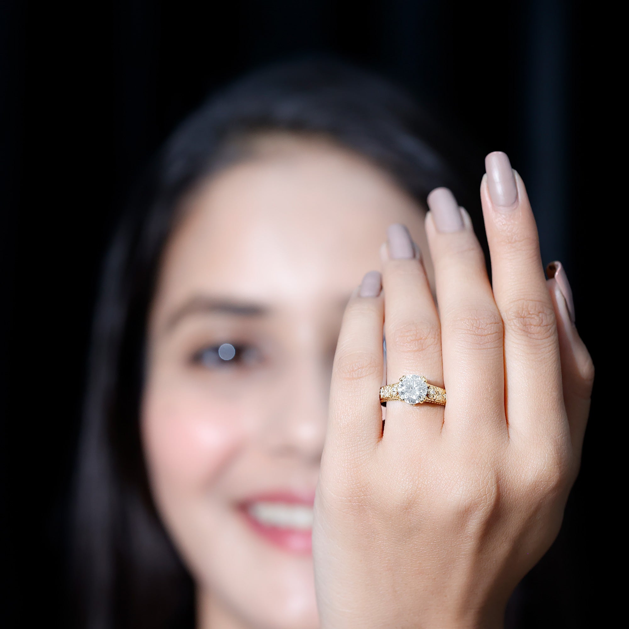 Rosec Jewels-Lab Grown Diamond Antique Looking Engagement Ring