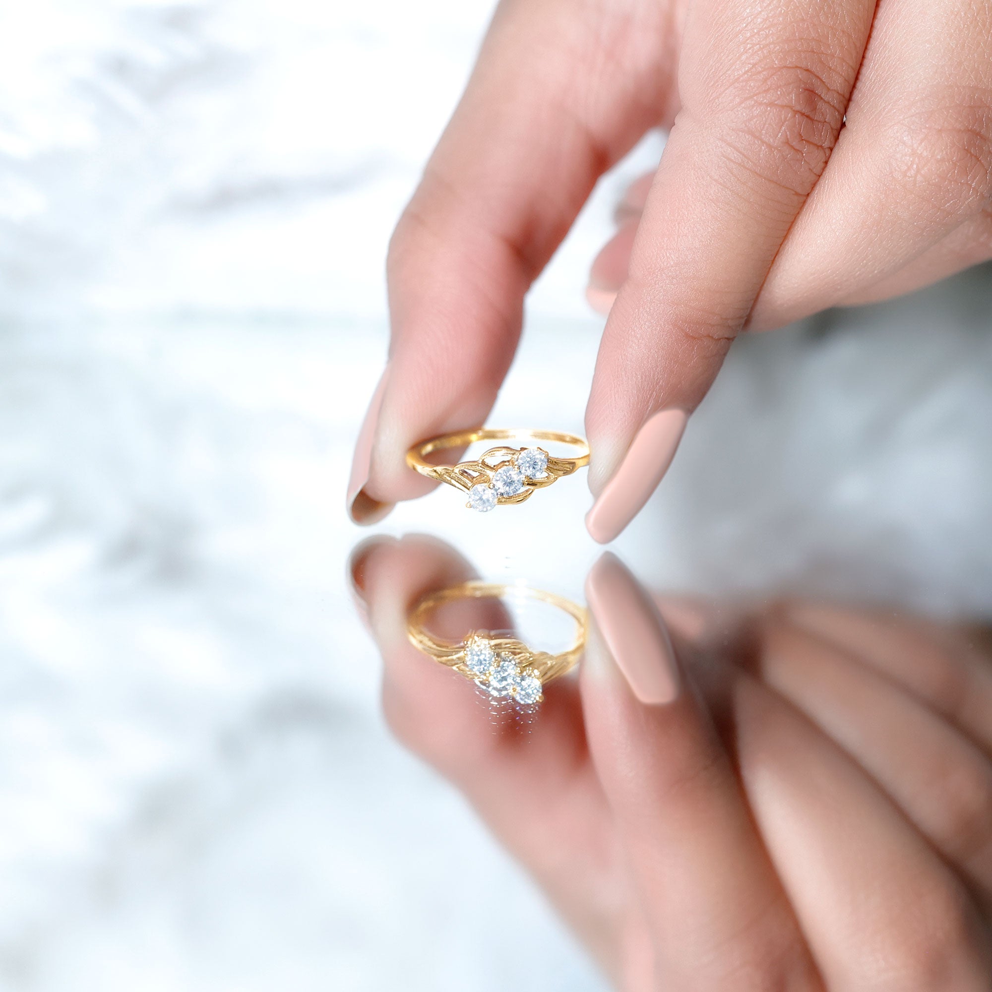 Rosec Jewels-Certified Lab Grown Diamond Three Stone Proposal Ring