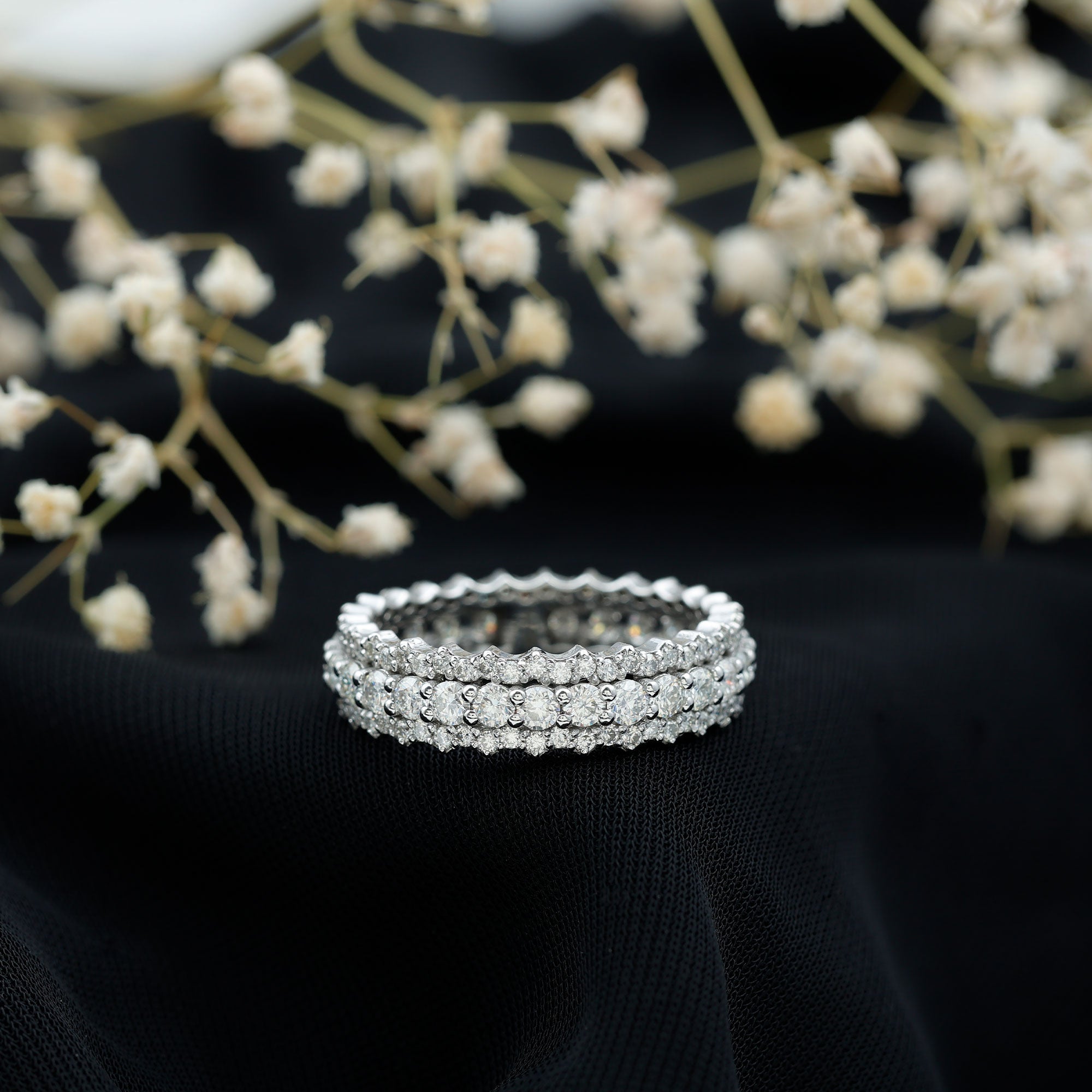 Certified Lab Grown Diamond Eternity Wedding Band for Her Lab - ( EF-VS ) - Rosec Jewels